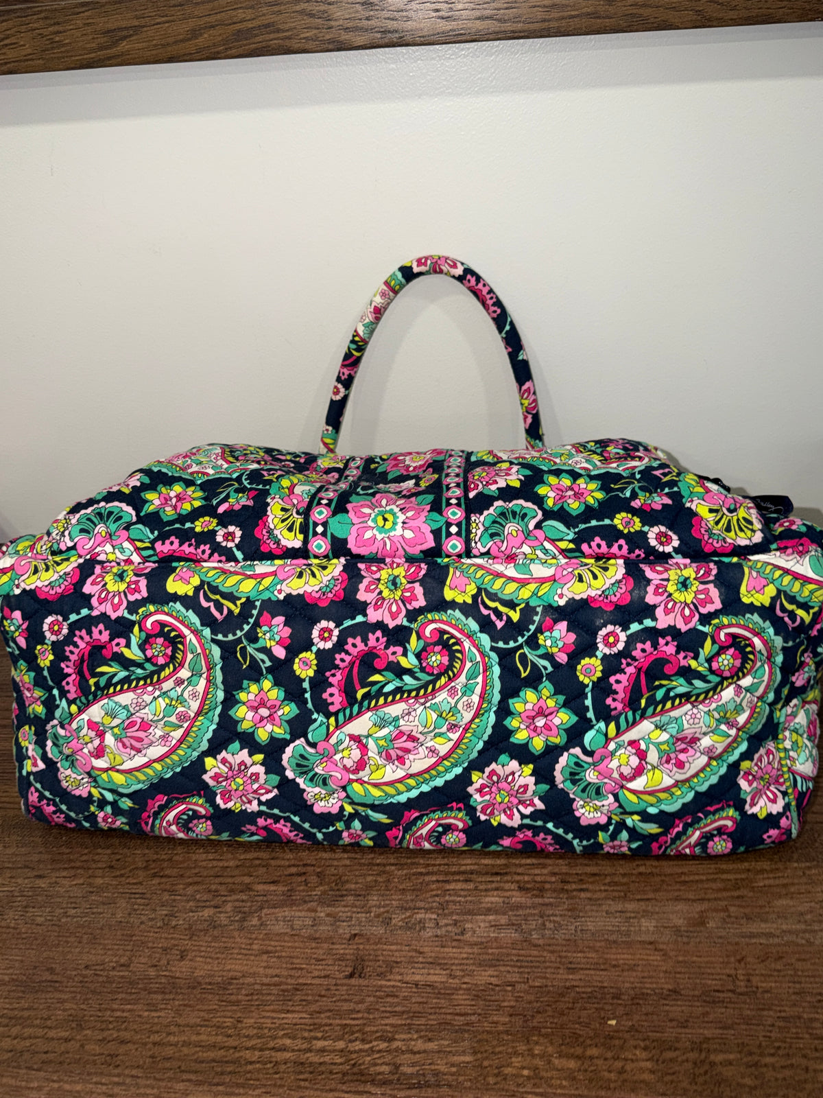 Vera Bradley Standard Weekender Travel Bag Petal Paisley Navy Pink Floral Retired No Strap