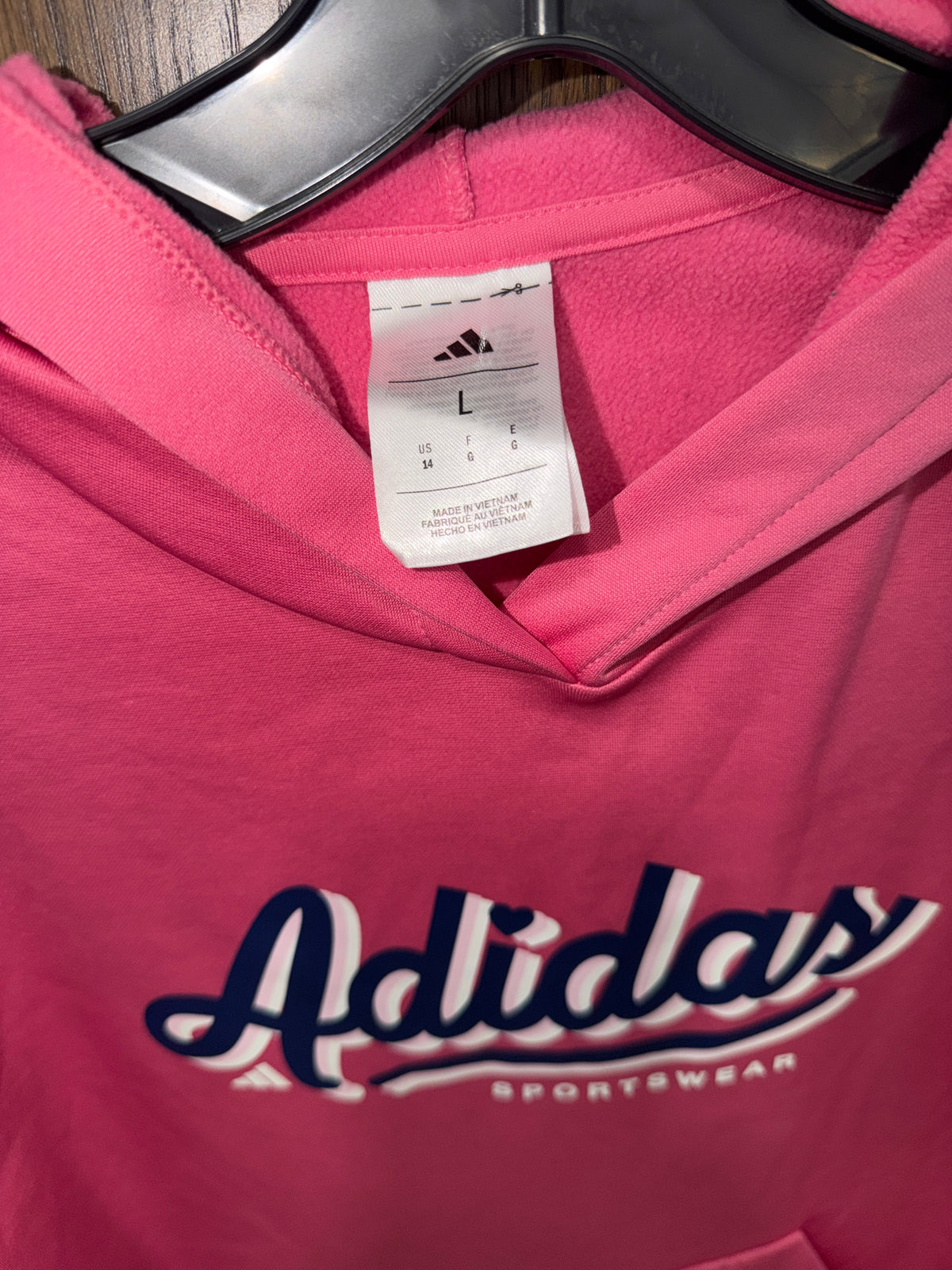 Adidas Girls Hoodie Hooded Sweatshirt YL 12/14