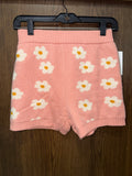 Altar'd Women’s State Pink Daisy Knit Shorts Size Medium