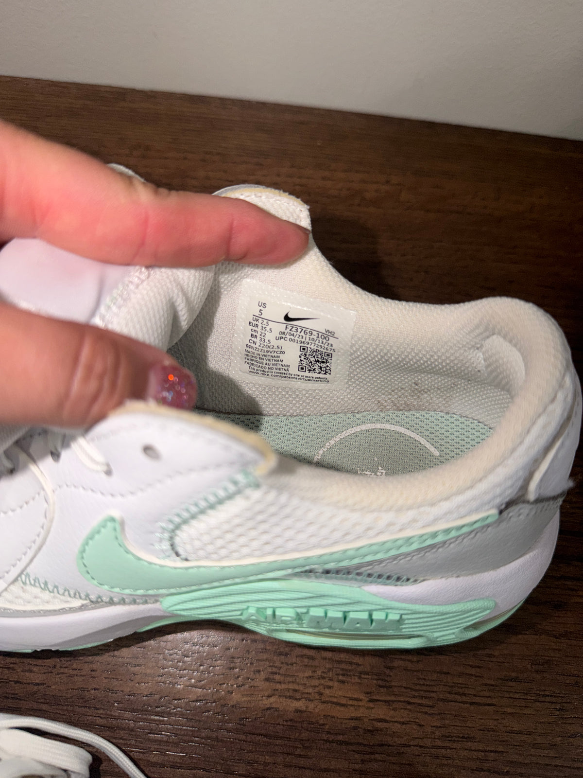 Nike Air Max Excee Women’s Size 5 White Mint Foam Shoes FZ3769-100