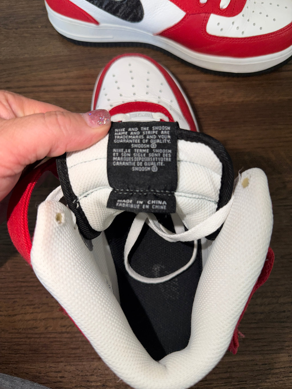 Nike Air Force 1 High Women’s 8.5 Red White Black DV3902-600 Sneakers