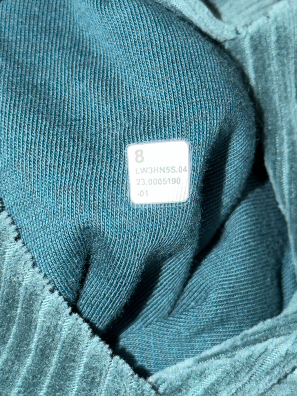 Lululemon Women’s Scuba Track Jacket Size 8 and Wide-Leg Pants Set Size 4 "Storm Teal" Velvet Corduroy Fabric