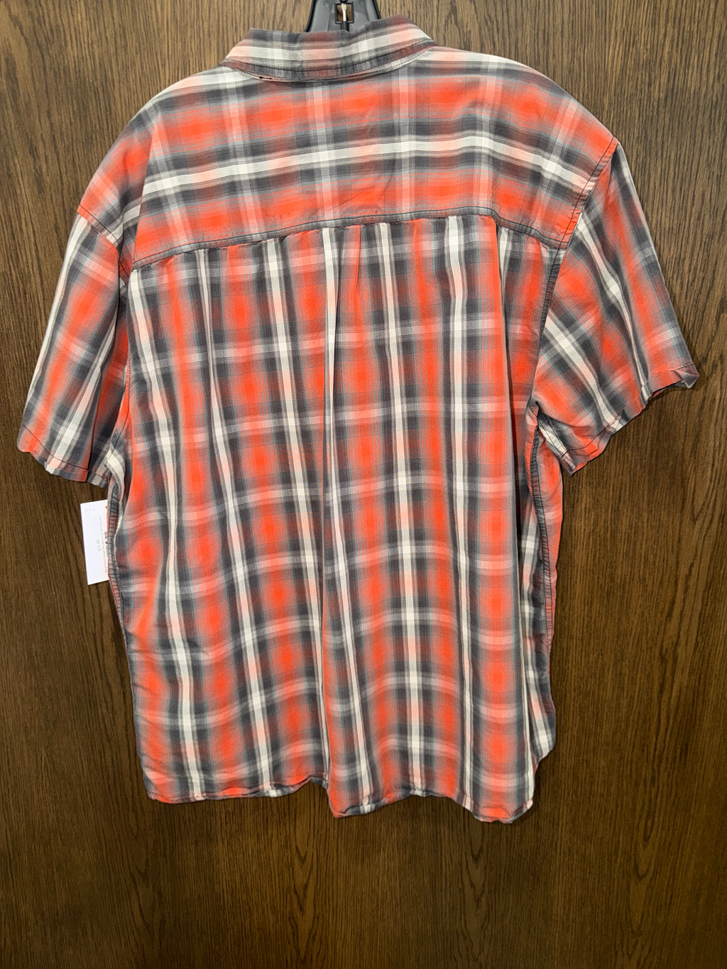 PrAna Orange Plaid Button Up Shirt Size XXL