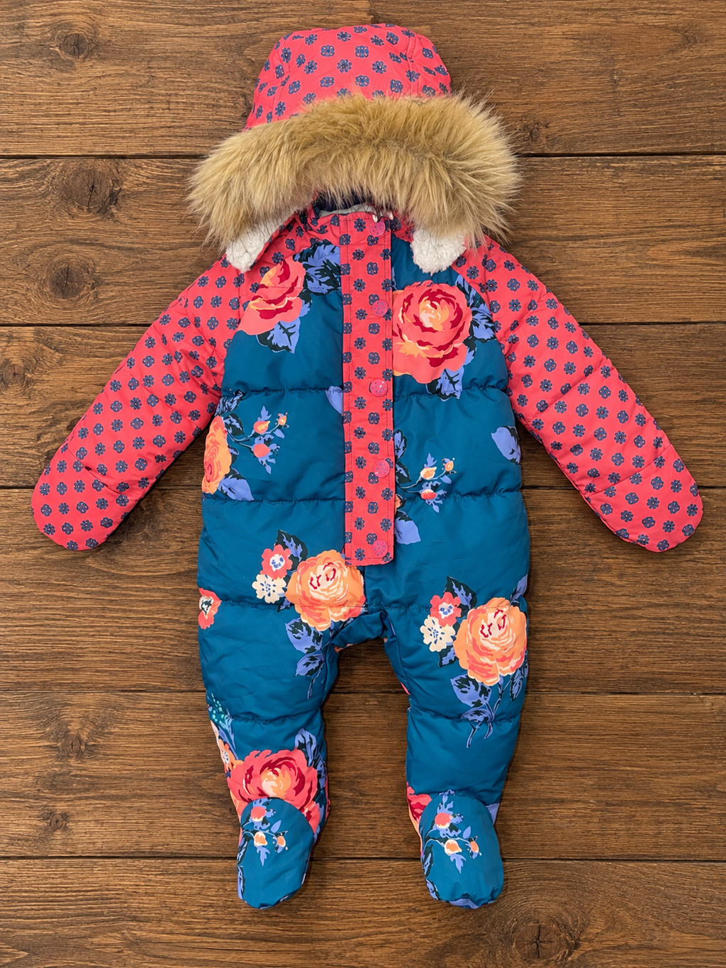 Matilda Jane Girls Rosy Cheeks Bunting Snowsuit Size 0-3 Months