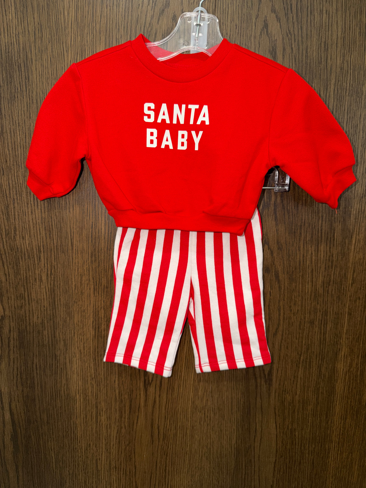 Cat & Jack Santa Baby Crew Sweatshirt & Joggers Newborn New