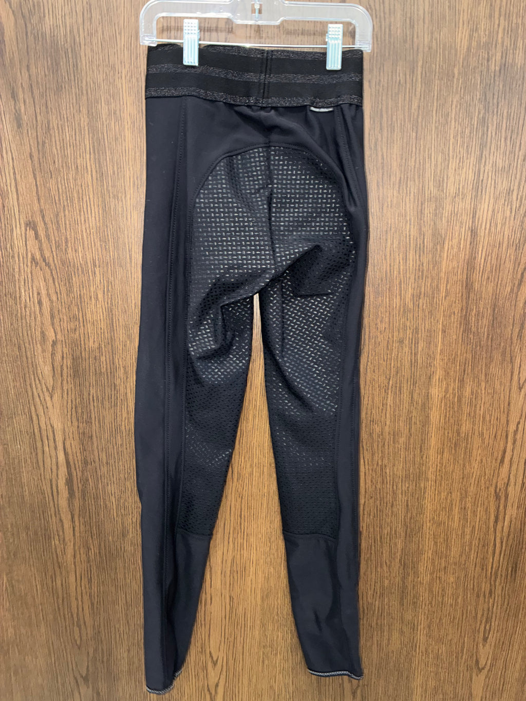 Pikeur Braddy Girls Riding Breeches Size 152 11/12 Black Full Seat Grip Equestrian