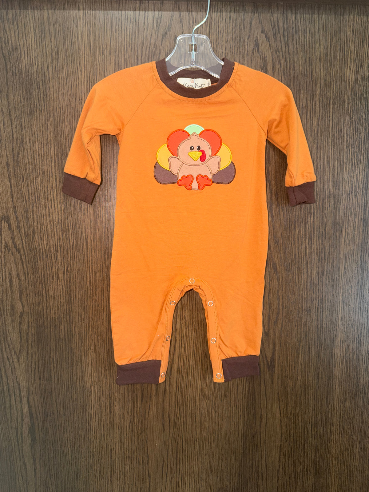 Nicole Marie Boys Thanksgiving Turkey Romper Size 3-6 Months NWT