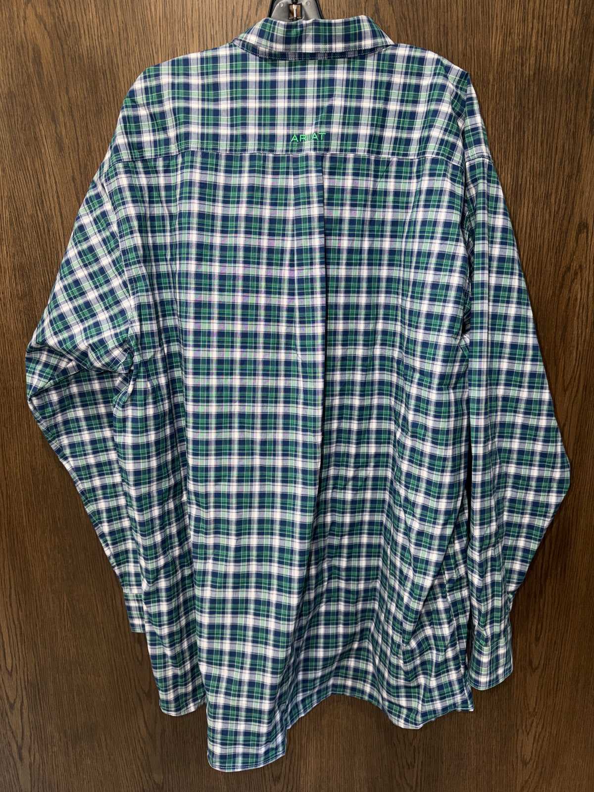 Ariat Pro Series Men’s XXLT 2XL Tall Blue Plaid Long Sleeve Performance Shirt Stretch