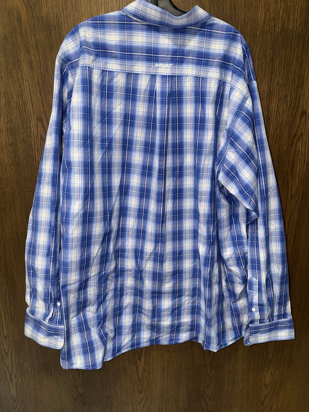 Ariat Pro Series Men’s XXLT 2XL Tall Blue Plaid Long Sleeve Performance Shirt Stretch