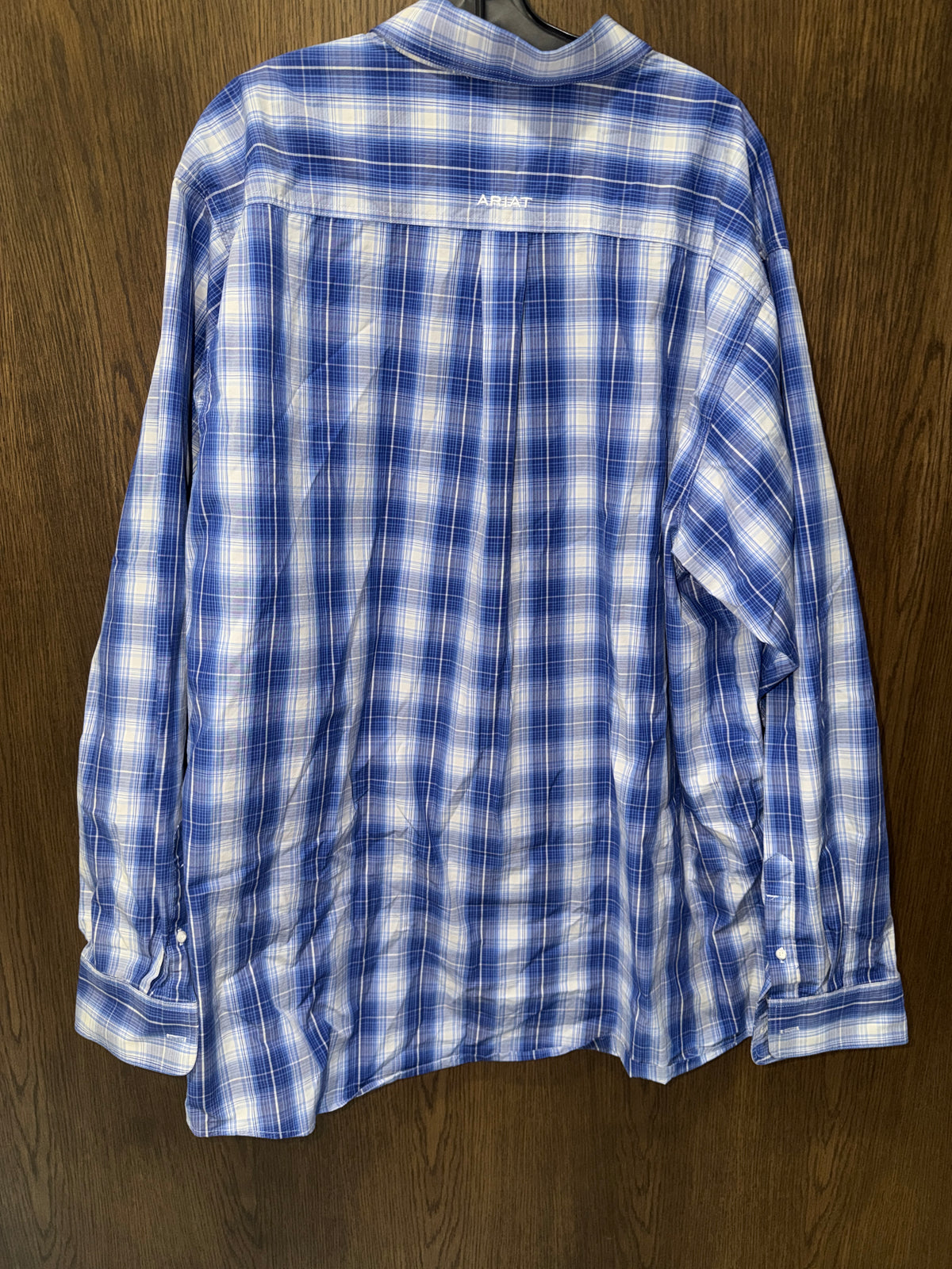 Ariat Pro Series Men’s XXLT 2XL Tall Blue Plaid Long Sleeve Performance Shirt Stretch