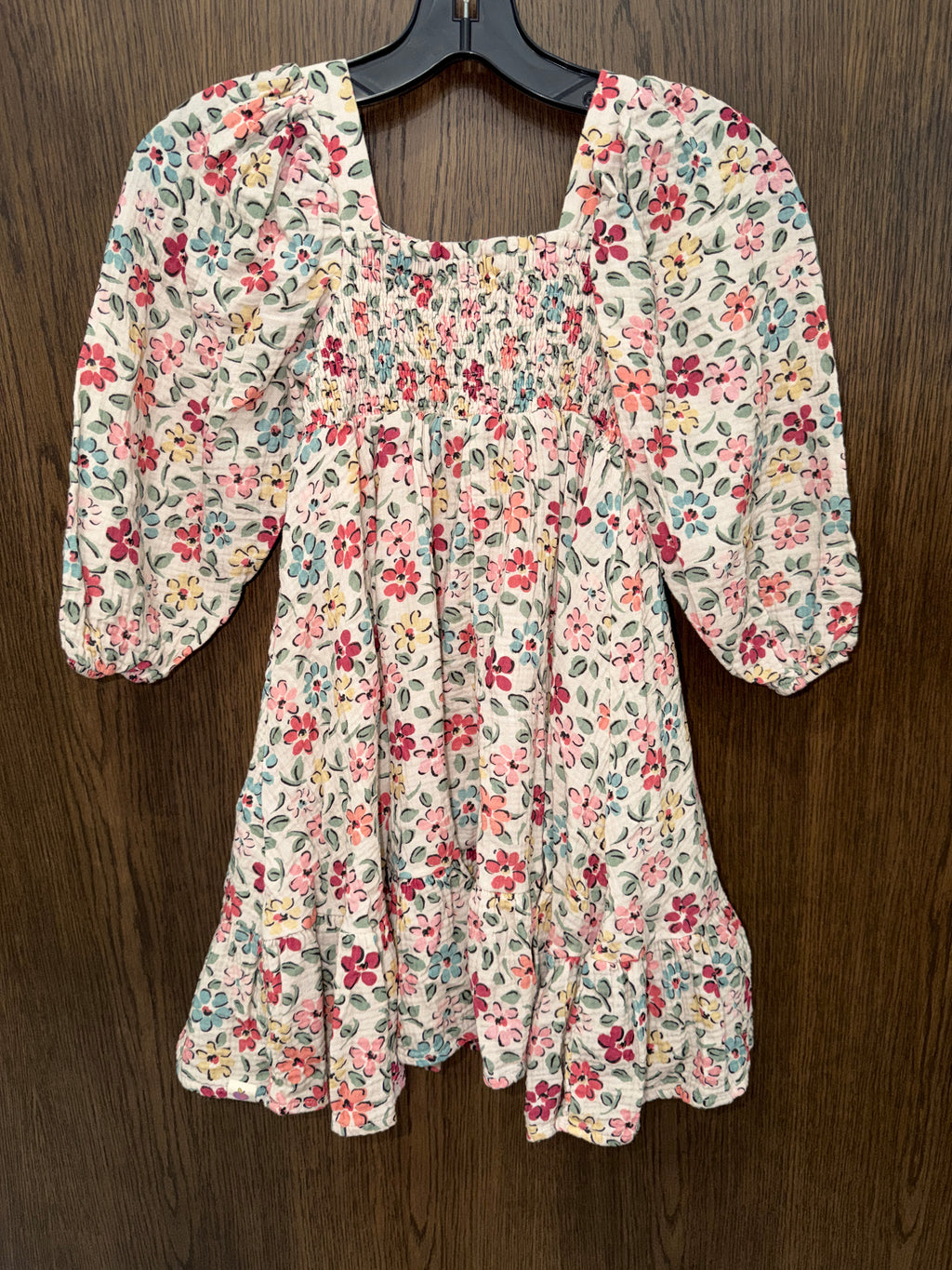 Cheeky Plum Girls Puff Sleeve Gauze Dress Tea Garden Floral Size 7Y