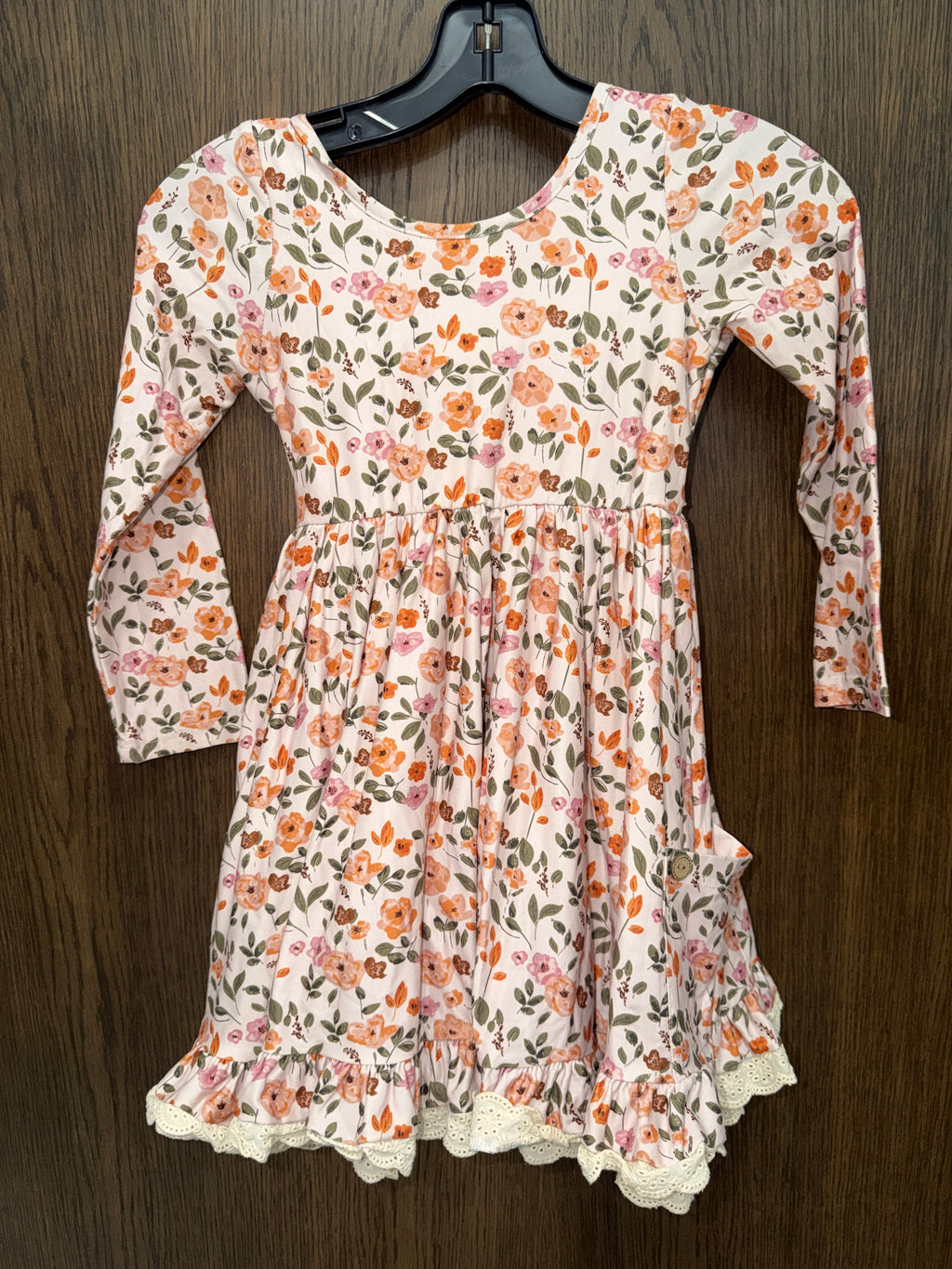 Cheeky Plum Myra Dress Sunlit Garden Floral Lace Trim Girls Size 6Y