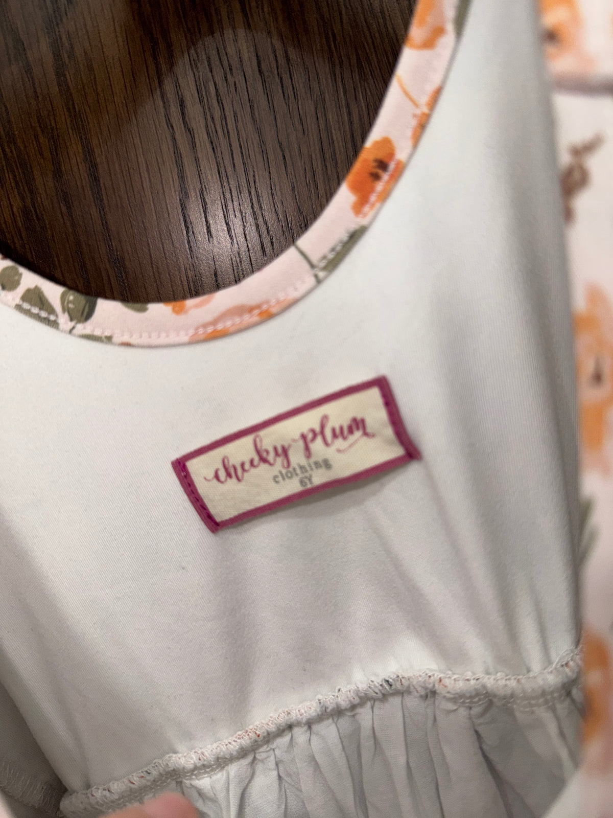 Cheeky Plum Myra Dress Sunlit Garden Floral Lace Trim Girls Size 6Y