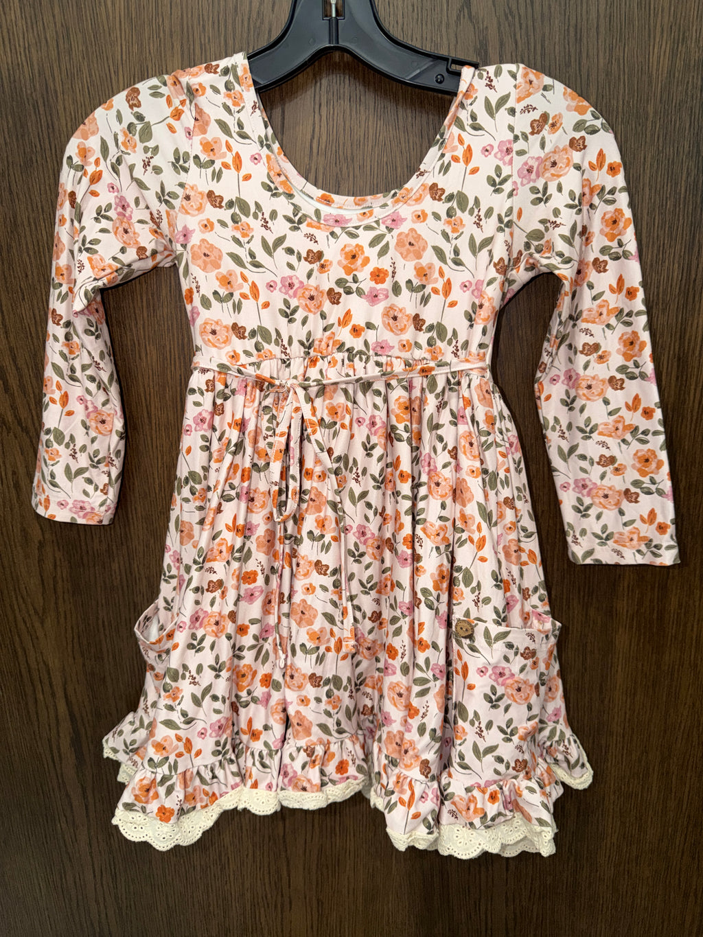 Cheeky Plum Myra Dress Sunlit Garden Floral Lace Trim Girls Size 6Y