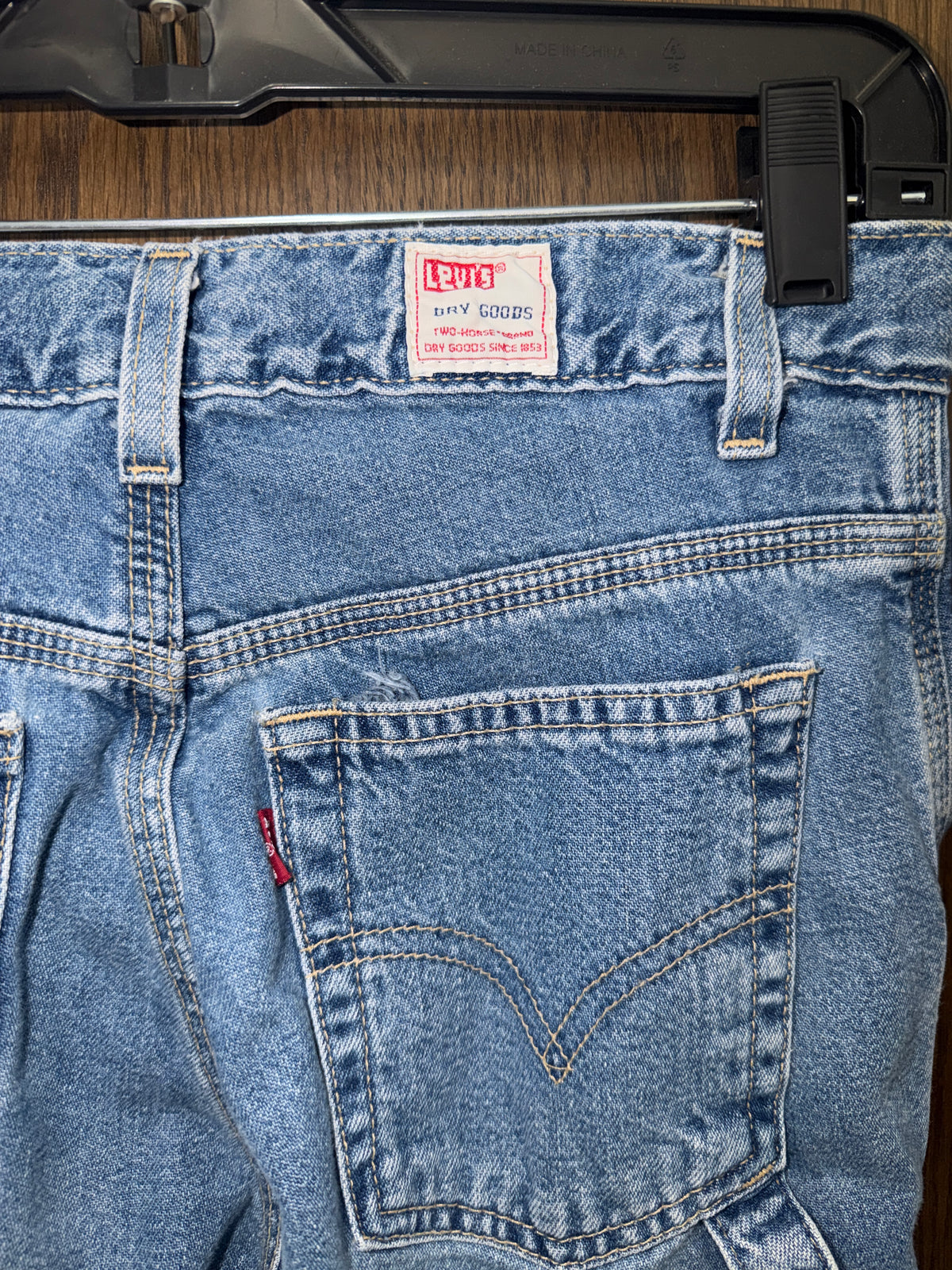 Vintage 1999 Levi’s Dry Goods Carpenter Jeans 5 JR Flare Bootcut Y2K Light Wash