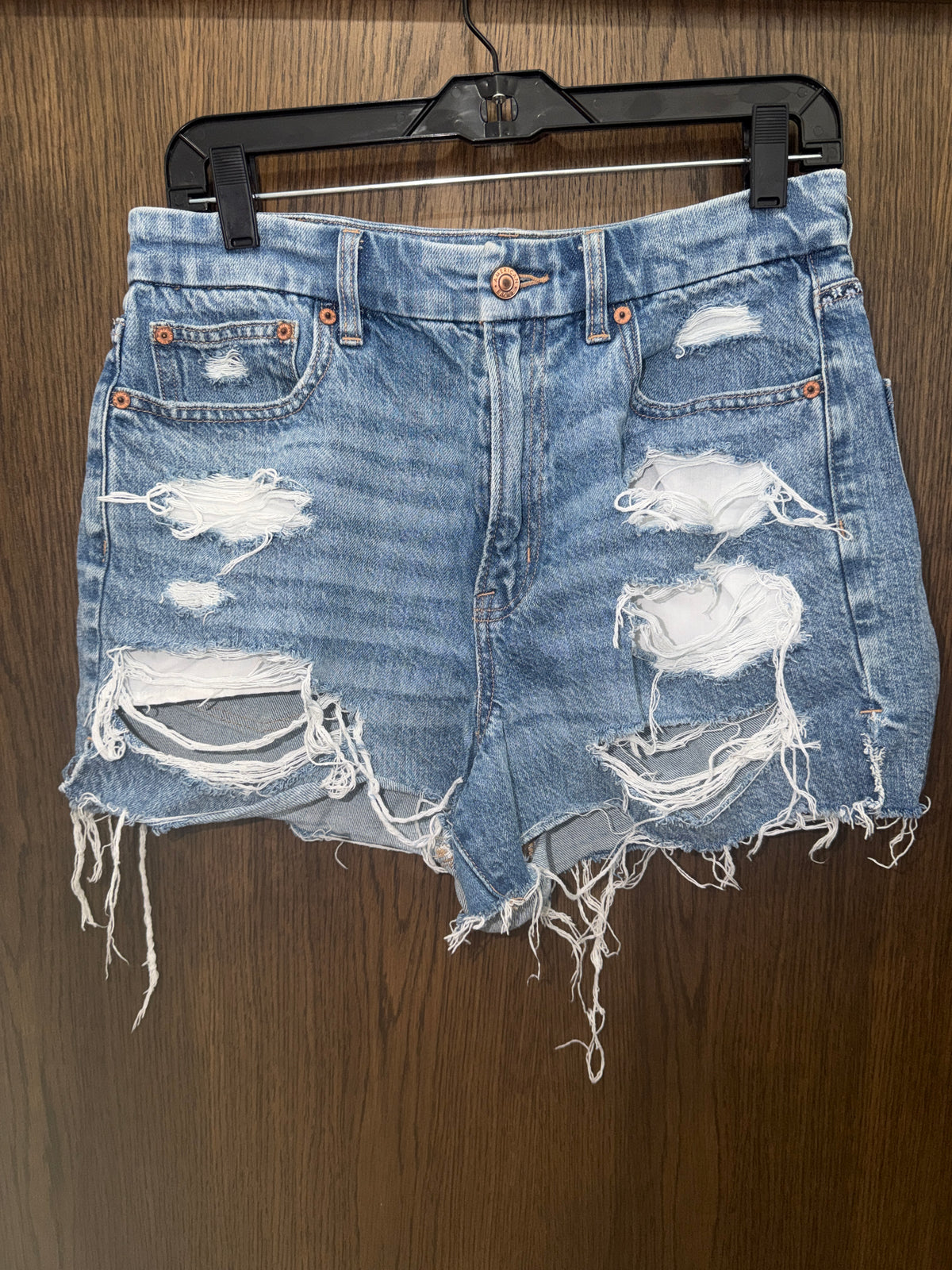 American Eagle Curvy 90s Boyfriend Distressed Denim Shorts Women's Size 10