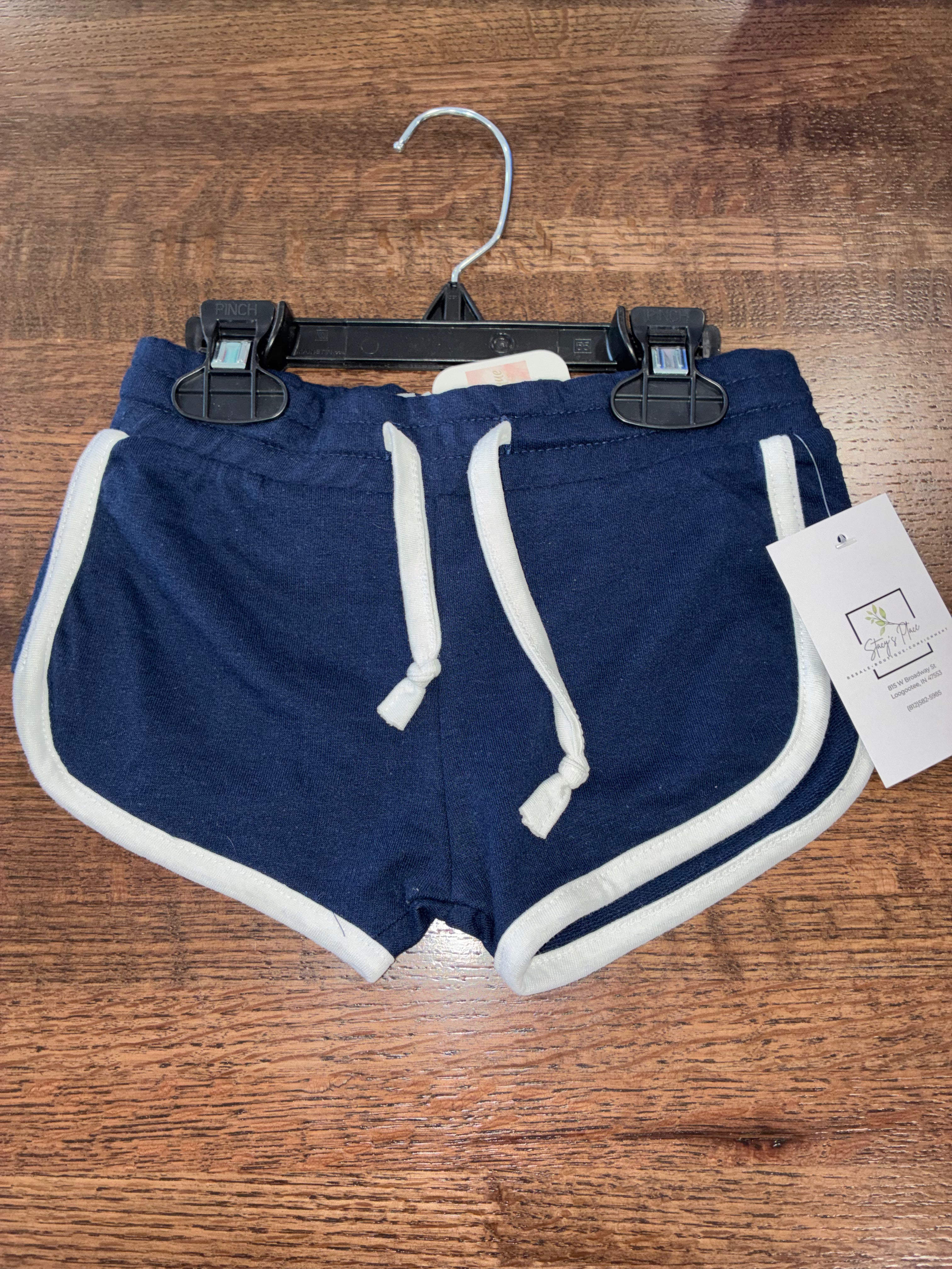 Miami Style Girls Navy Dolphin Terry Shorts Size 10