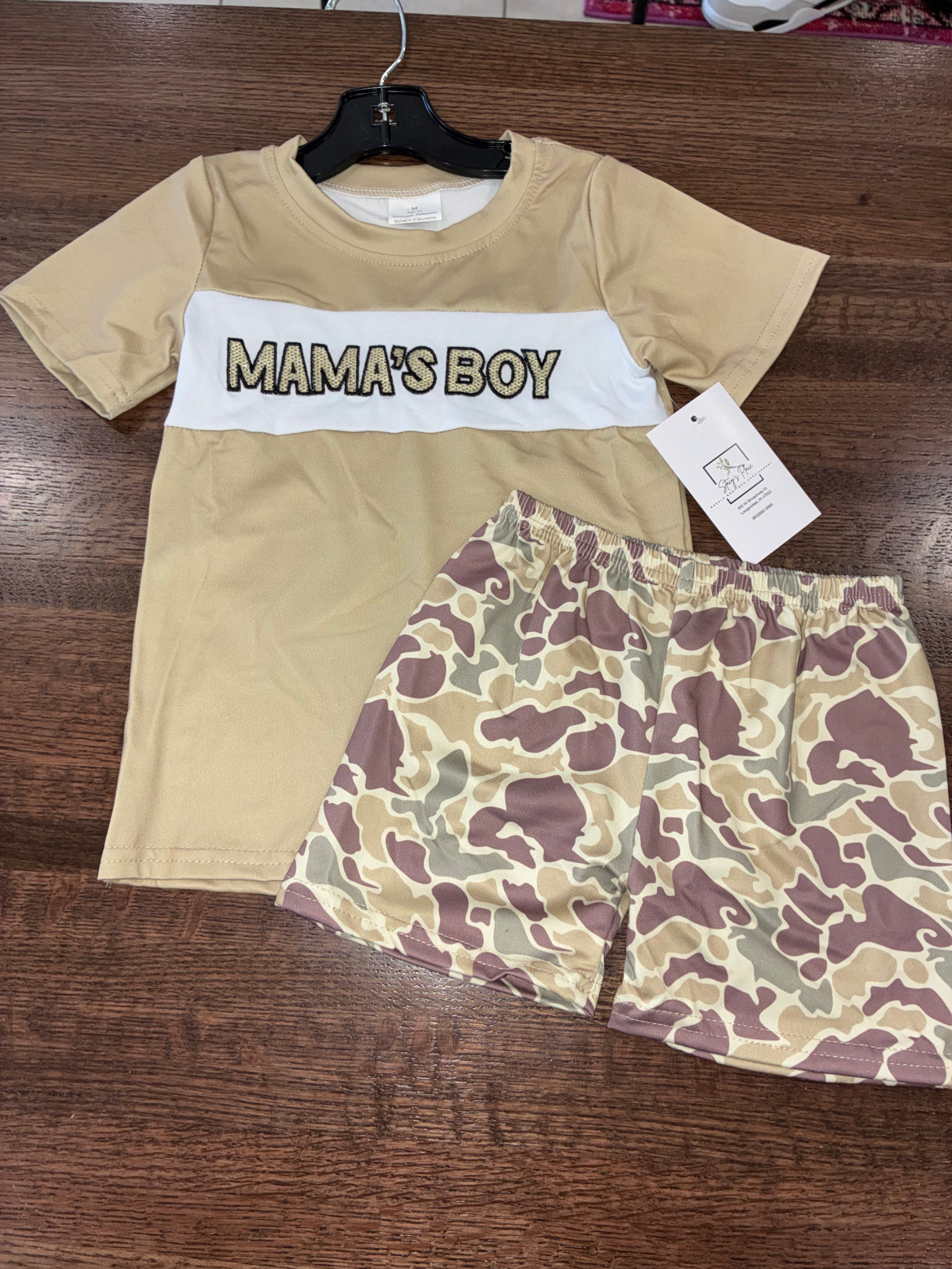 Mama’s Boy Camo T-Shirt & Shorts Set 3T NWOT