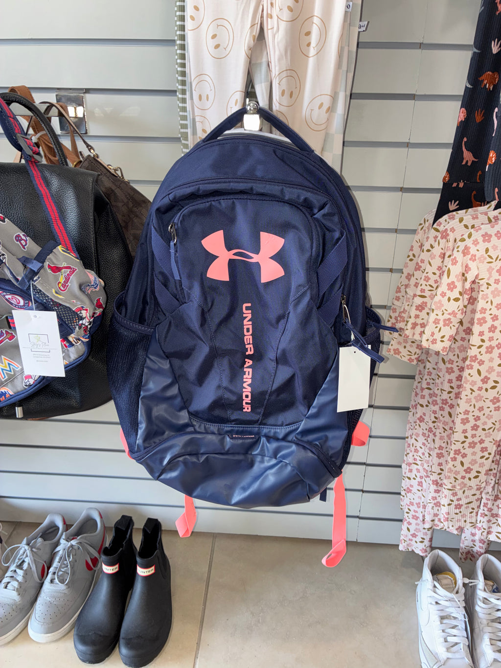 Under Armour Hustle 6.0 Backpack Navy Pink