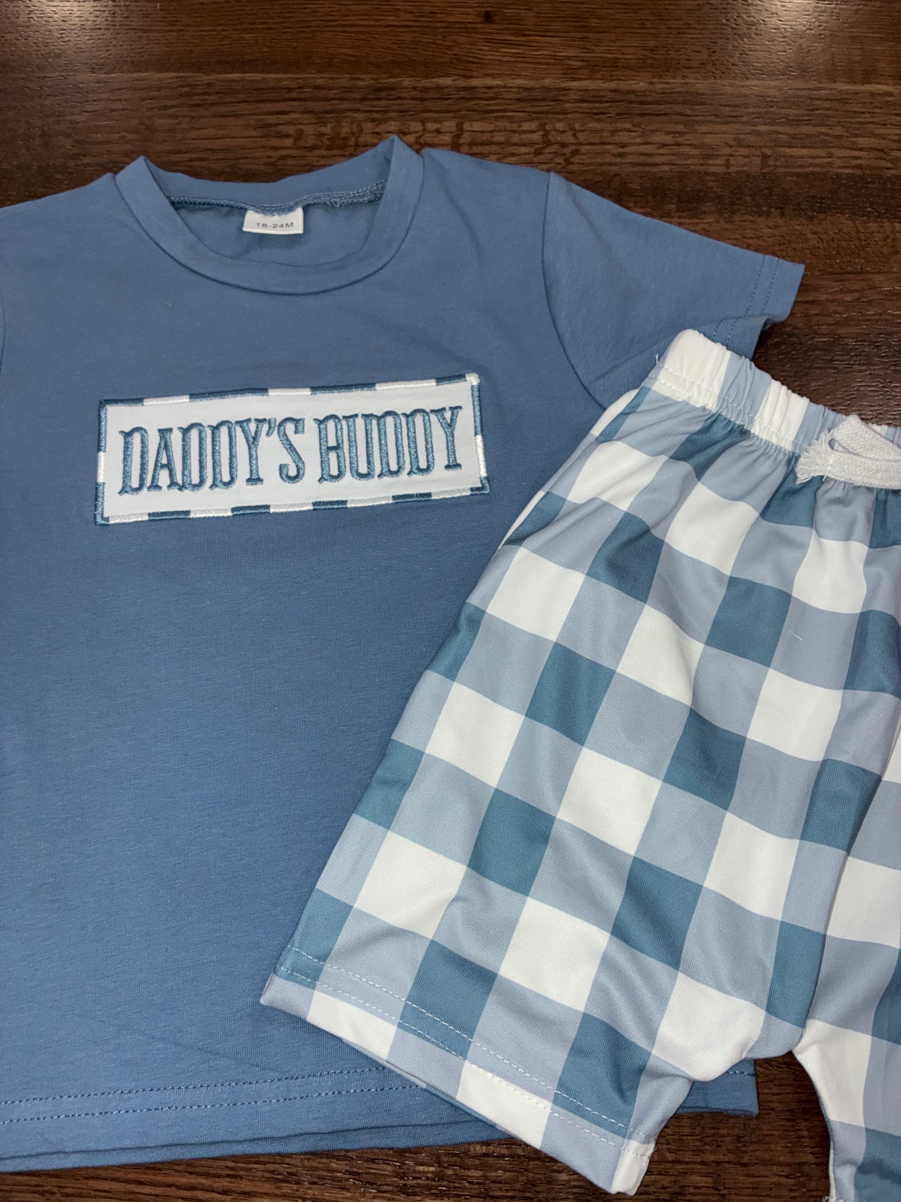 “Daddy’s Buddy” Boutique T-Shirt & Jogger Shorts Set NWT 12-18 Months
