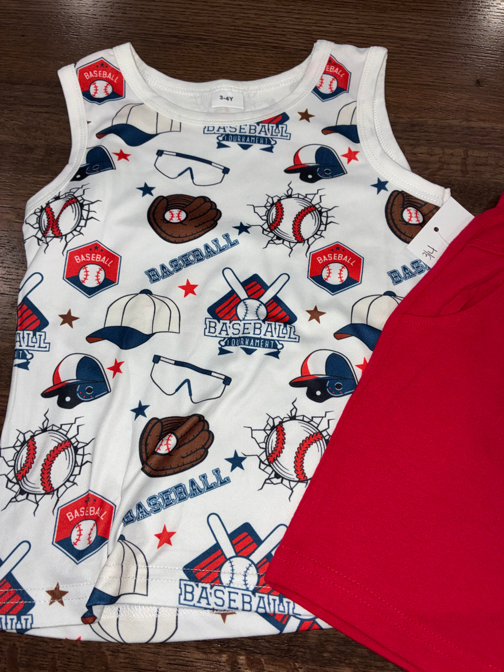 Baseball Boys Tank & Jogger Set Size 3/4 3T 4T