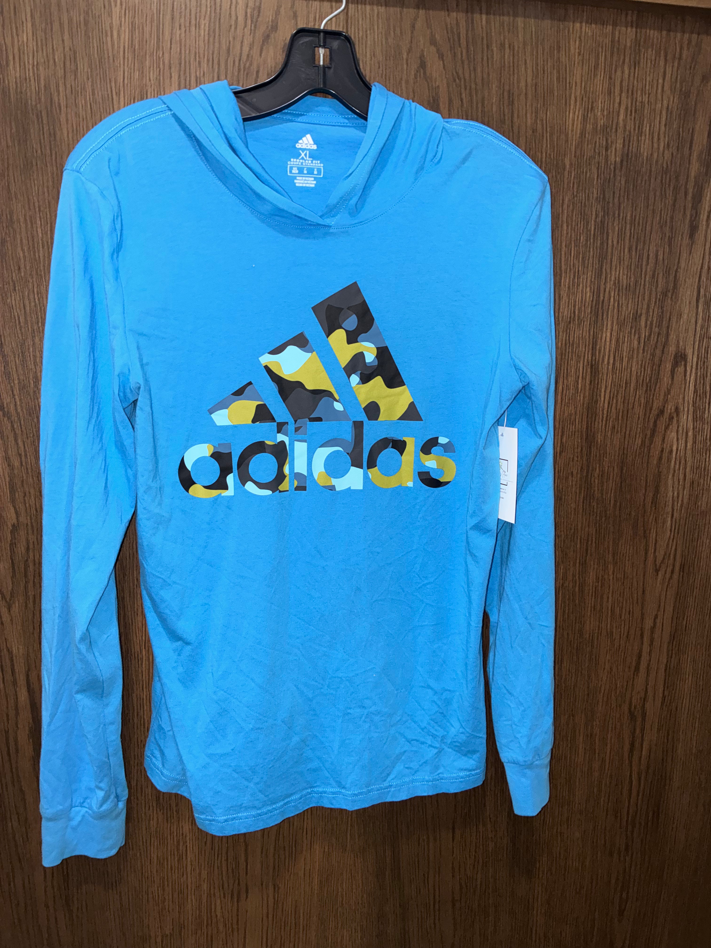 Adidas Boys Long Sleeve T-Shirt Hoodie YXL 14/16 New Condition
