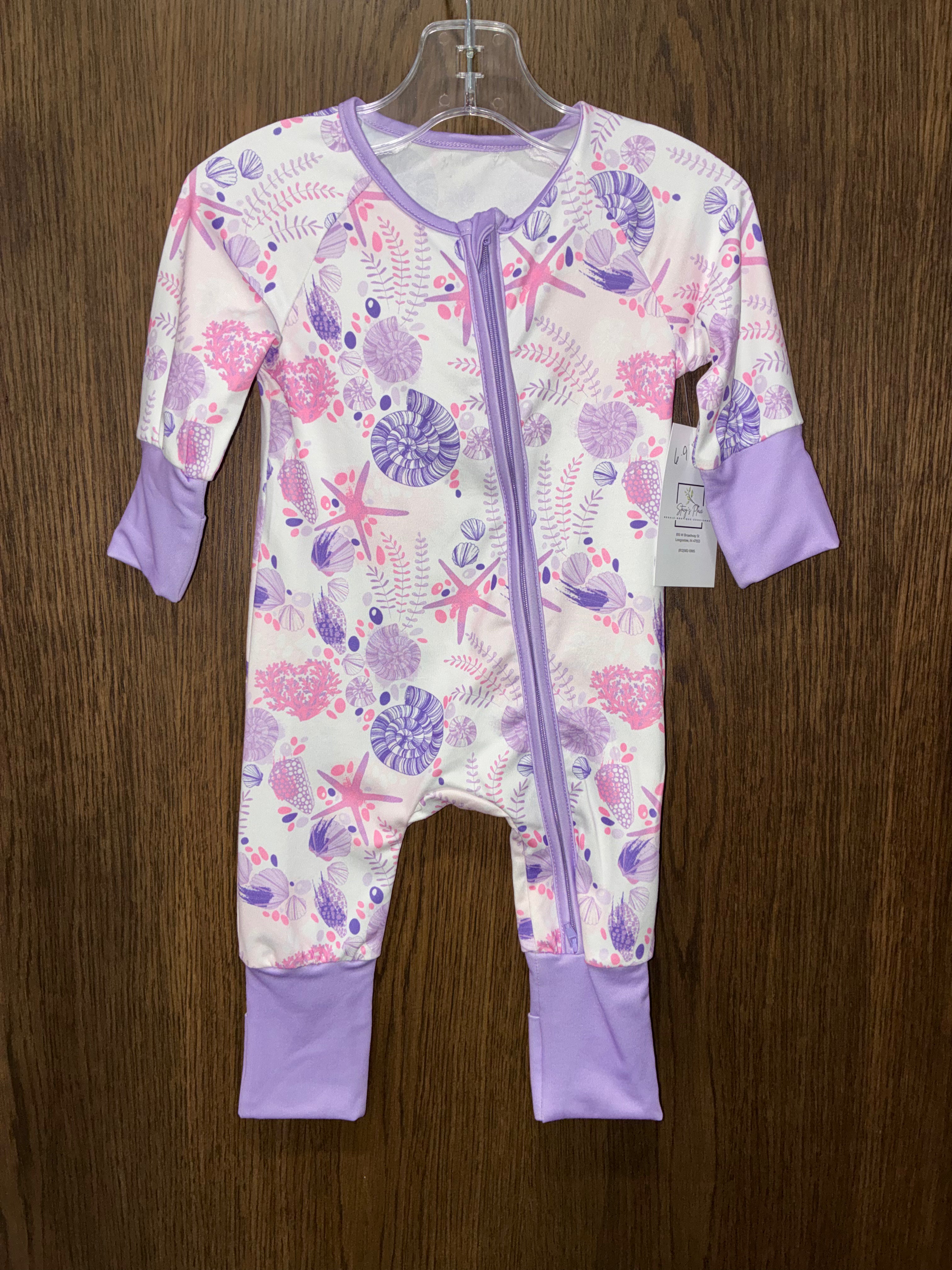 Sea Shells Convertible Romper 6-9 Months New