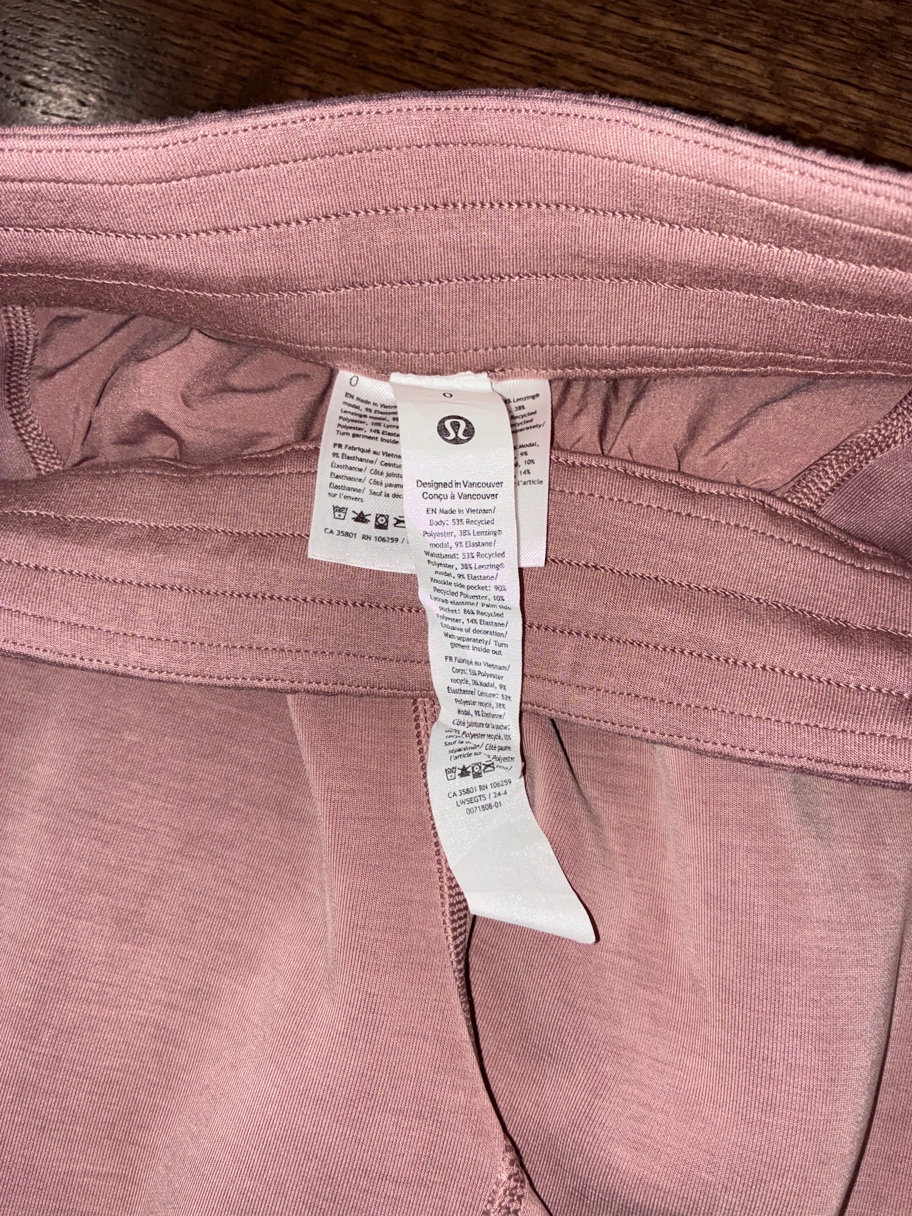Lululemon Softstreme High-Rise Twilight Rose Pants Size 0 Regular