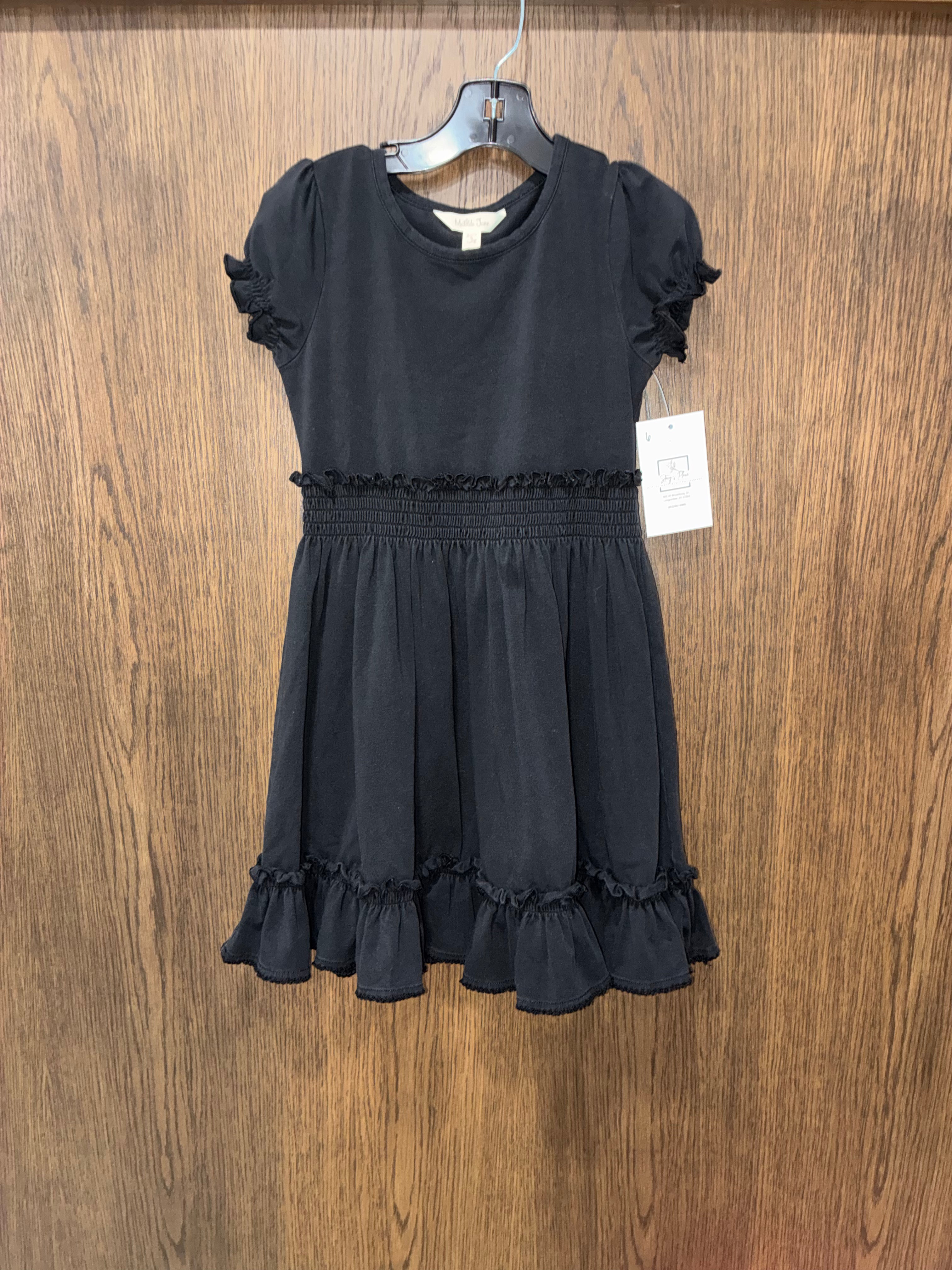 Matilda Jane Perfectly Paired Light Heather Black Girls Lap Dress Size 6