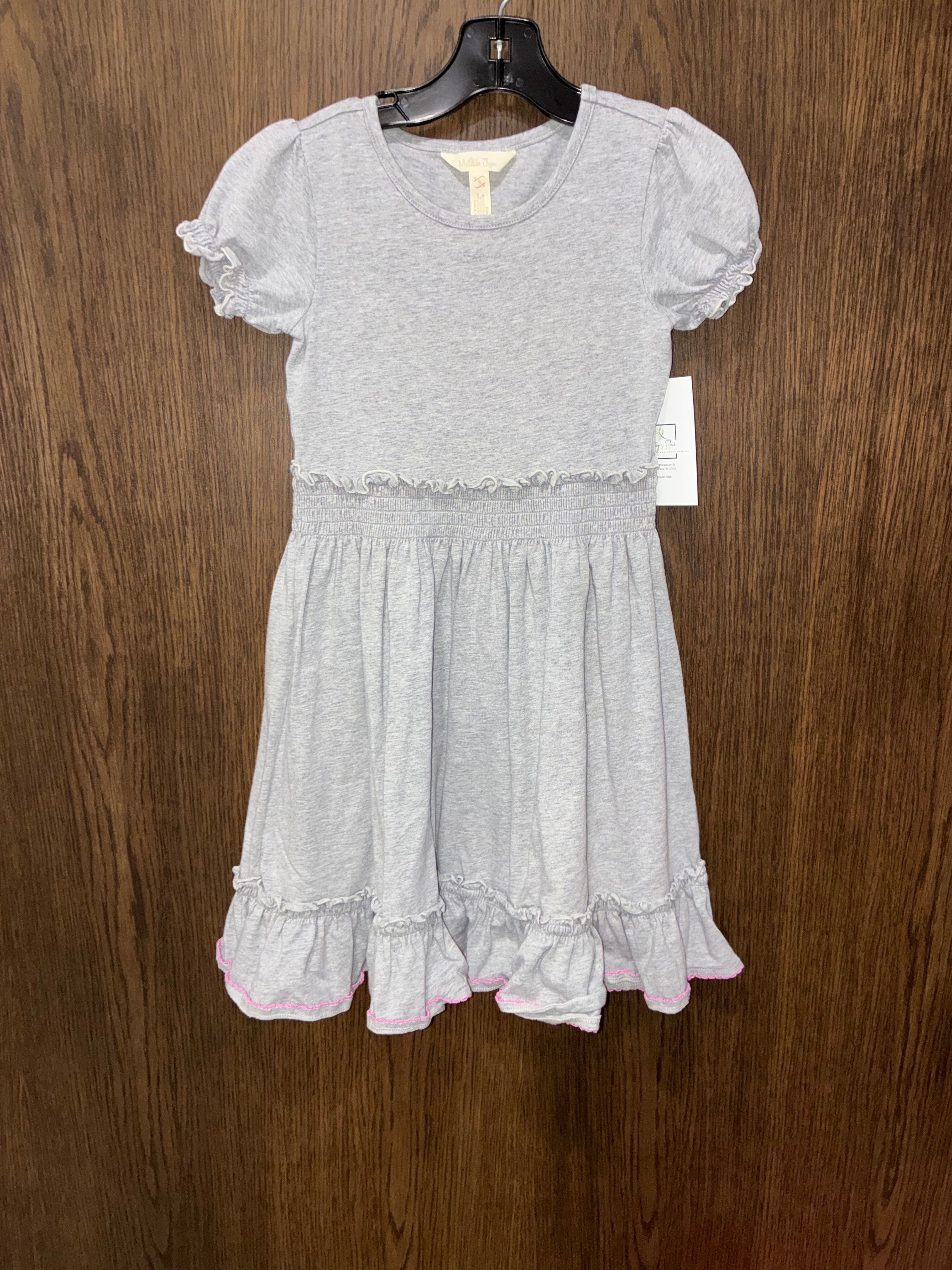 Matilda Jane Perfectly Paired Light Heather Grey Girls' Lap Dress Size 6