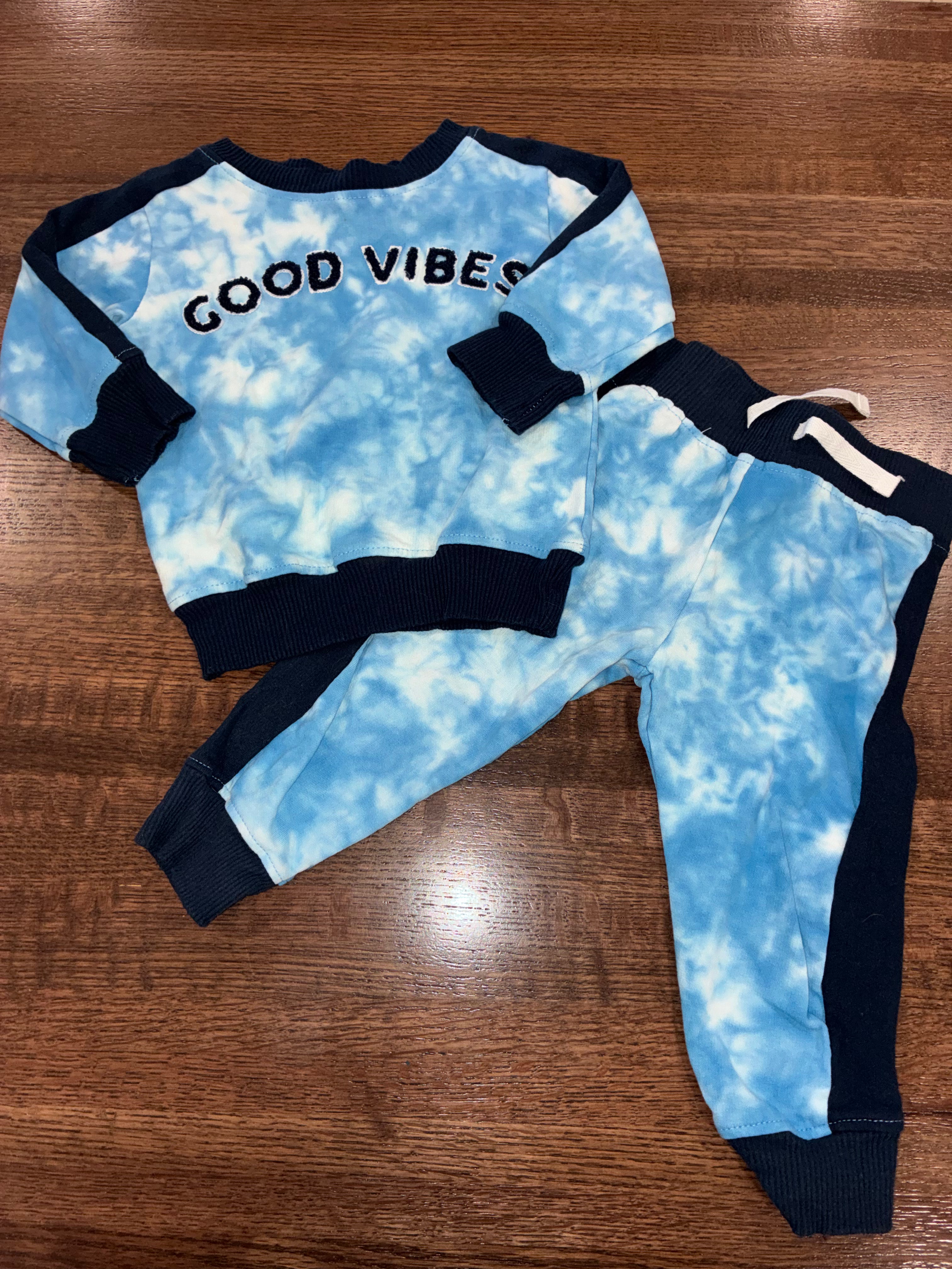 Baby Rebels “Good Vibes” Crew Neck & Jogger Set 18 Months