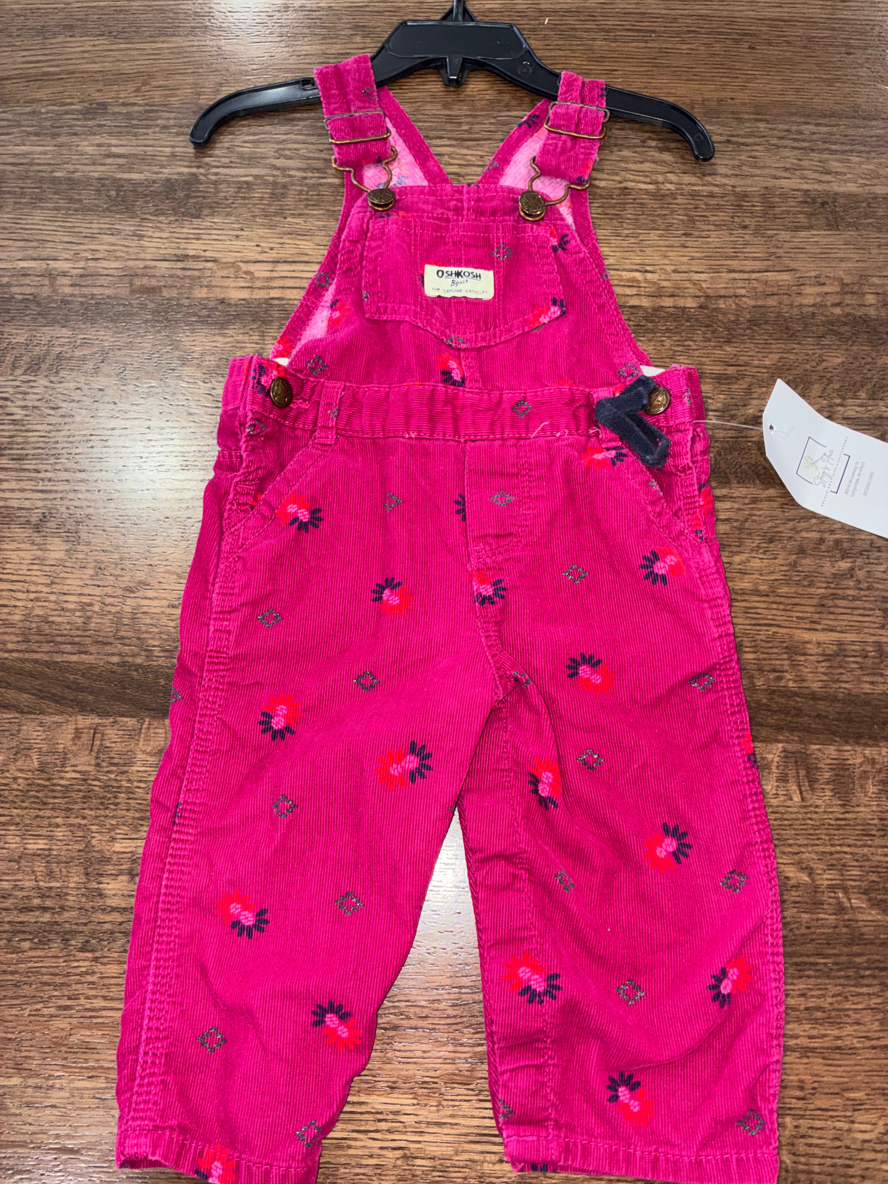 Osh Kosh Girls Vintage Corduroy Overalls Size 9 Months