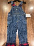 Osh Kosh B'Gosh Flannel Lined Boys Overalls Size 2T