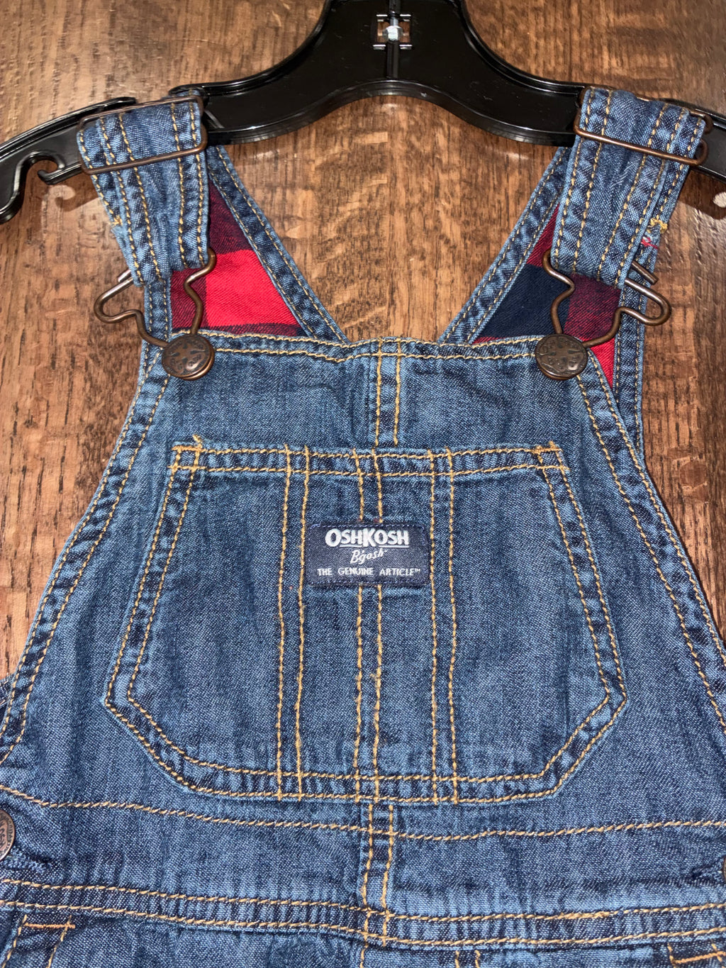 Osh Kosh B'Gosh Flannel Lined Boys Overalls Size 2T