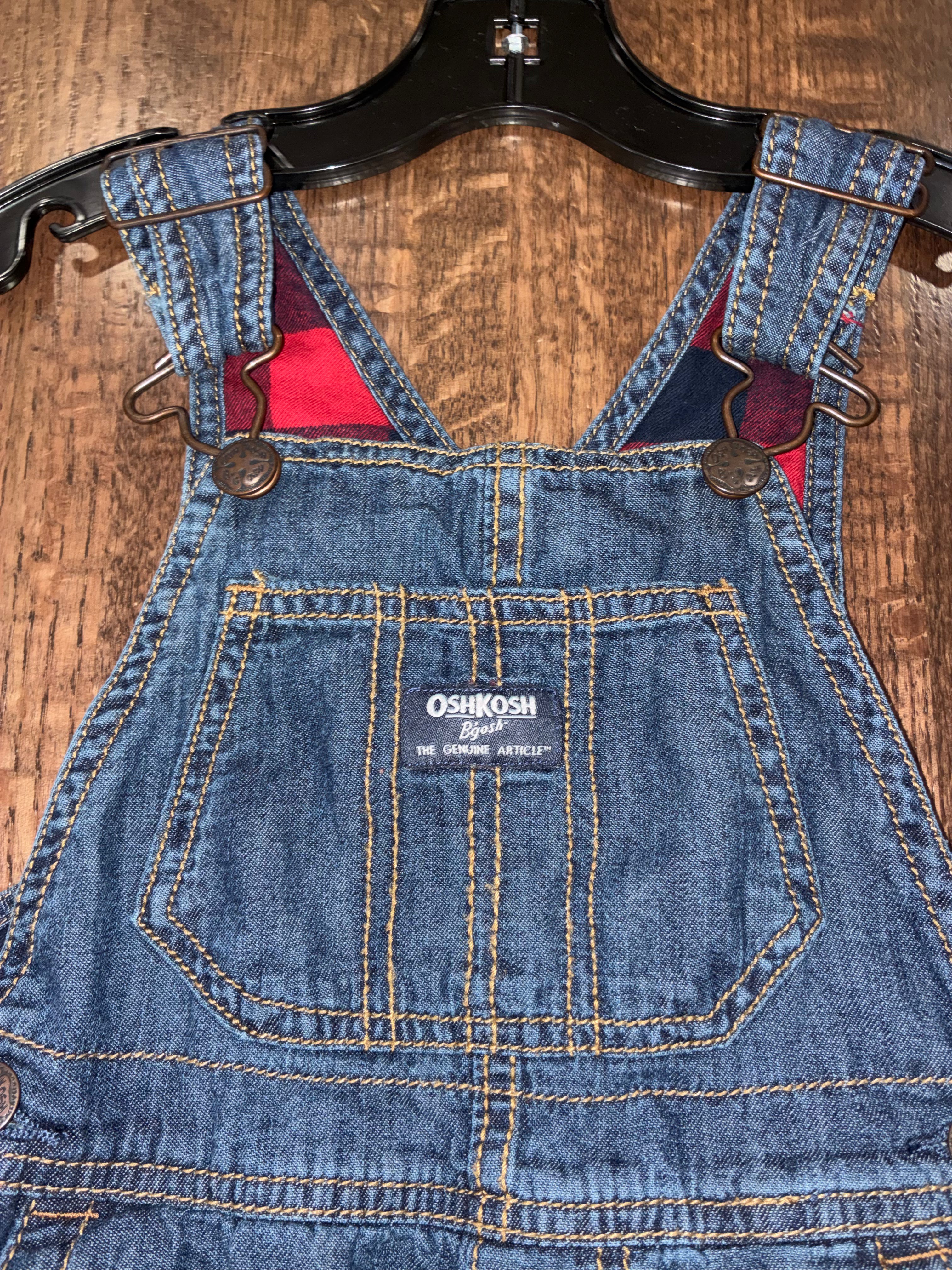 Osh Kosh B'Gosh Flannel Lined Boys Overalls Size 2T