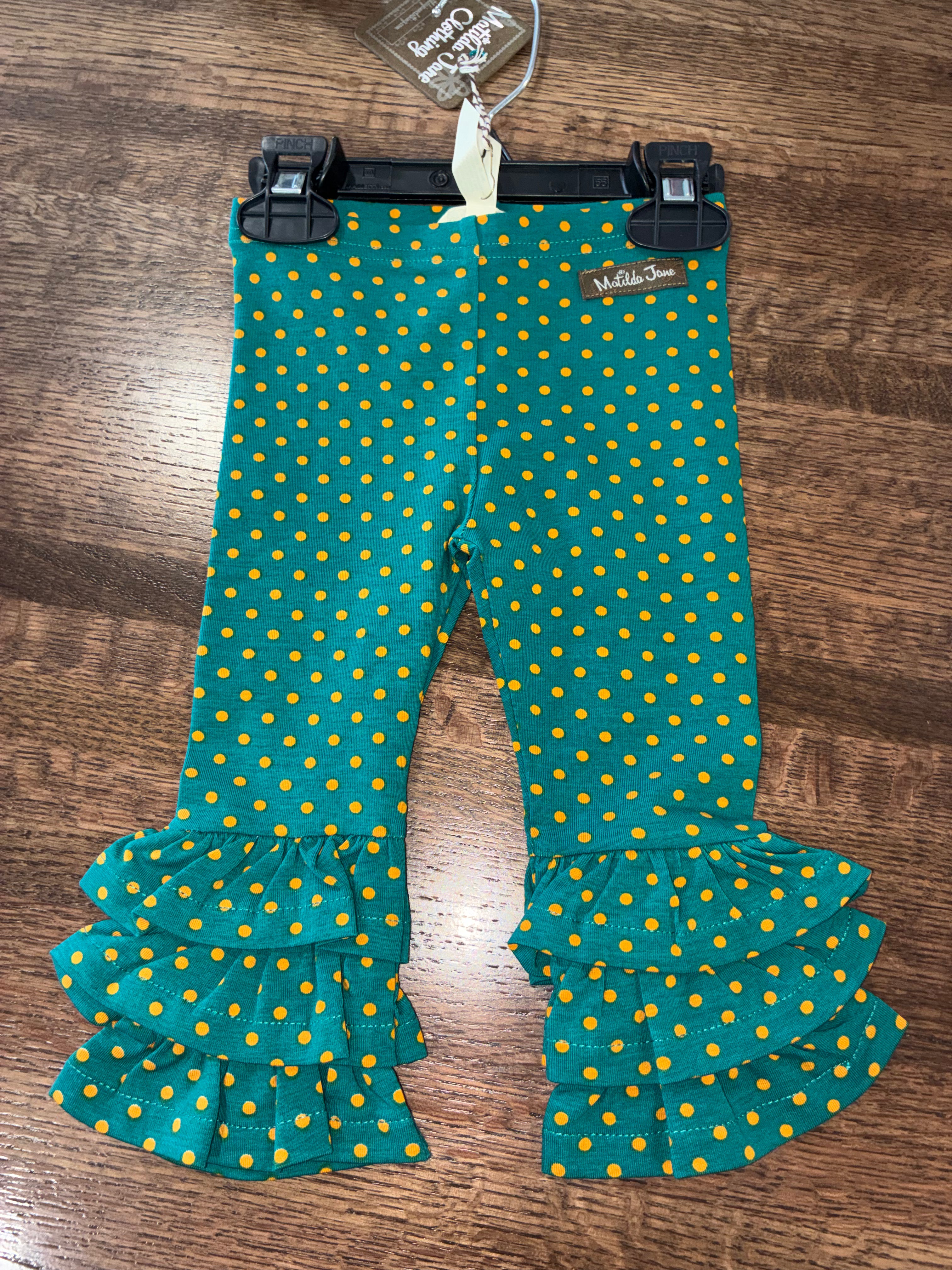 Matilda Jane Moments With You "Community Garden" Ruffle Leggings 6-12 Months NWT