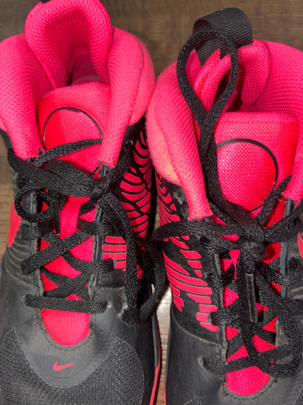 Nike Girls Pink & Black Basketball Shoes Size 7Y