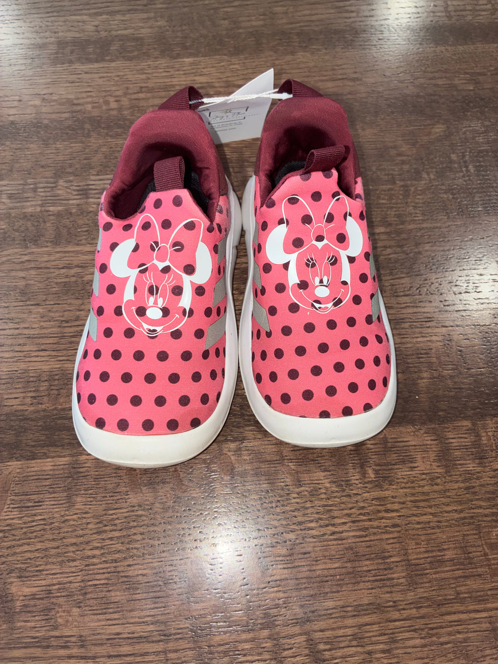 Adidas Monofit Girls Pink Polkadot Minnie Mouse Easy On Shoes Size 9K