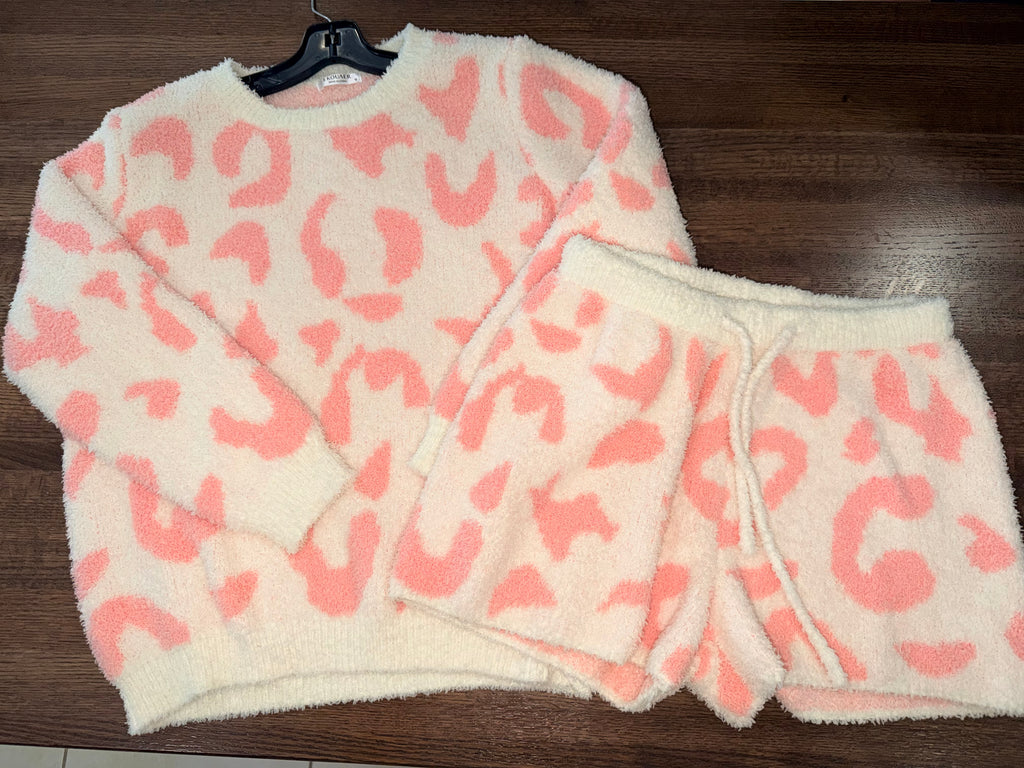 Fuzzy Fleece Pajamas 2 Piece Warm Soft Lounge Set Size Medium New Condition