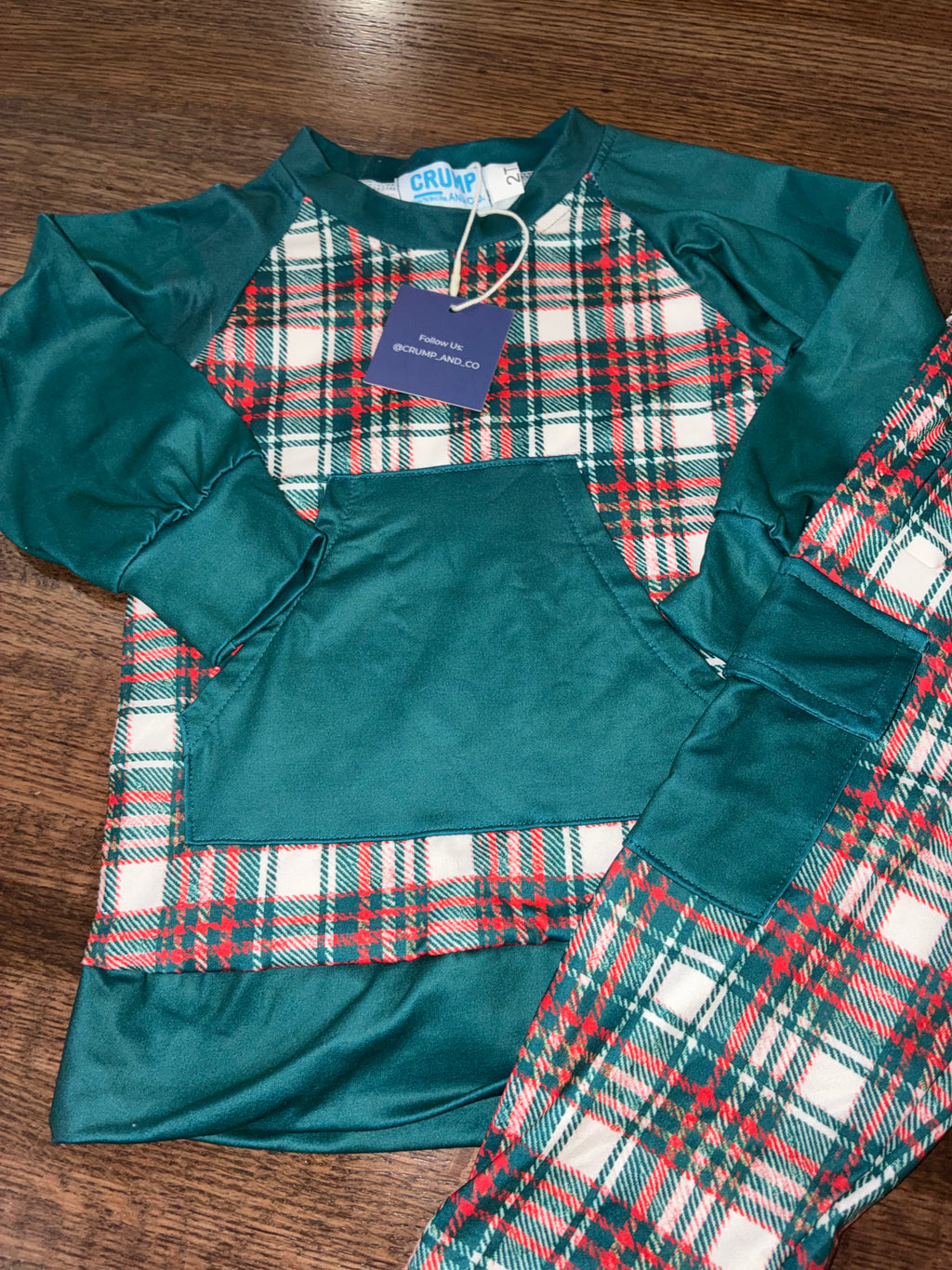Crump & Co Boys CLASSIC CHRISTMAS PLAID Jogger Set  Size 2T NWT