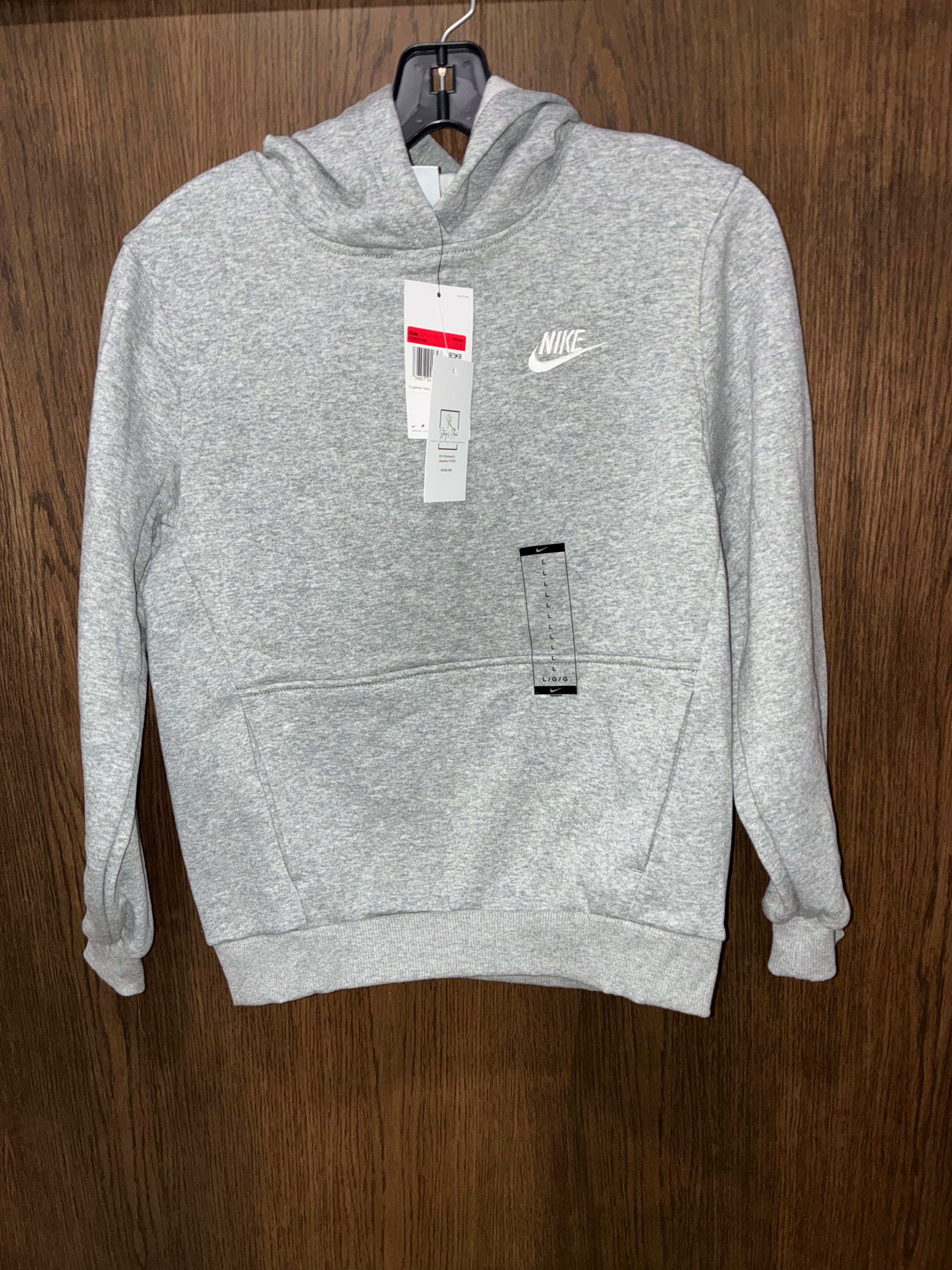 Nike Boys Hooded Fleece Sweatshirt NWT YL 12/14