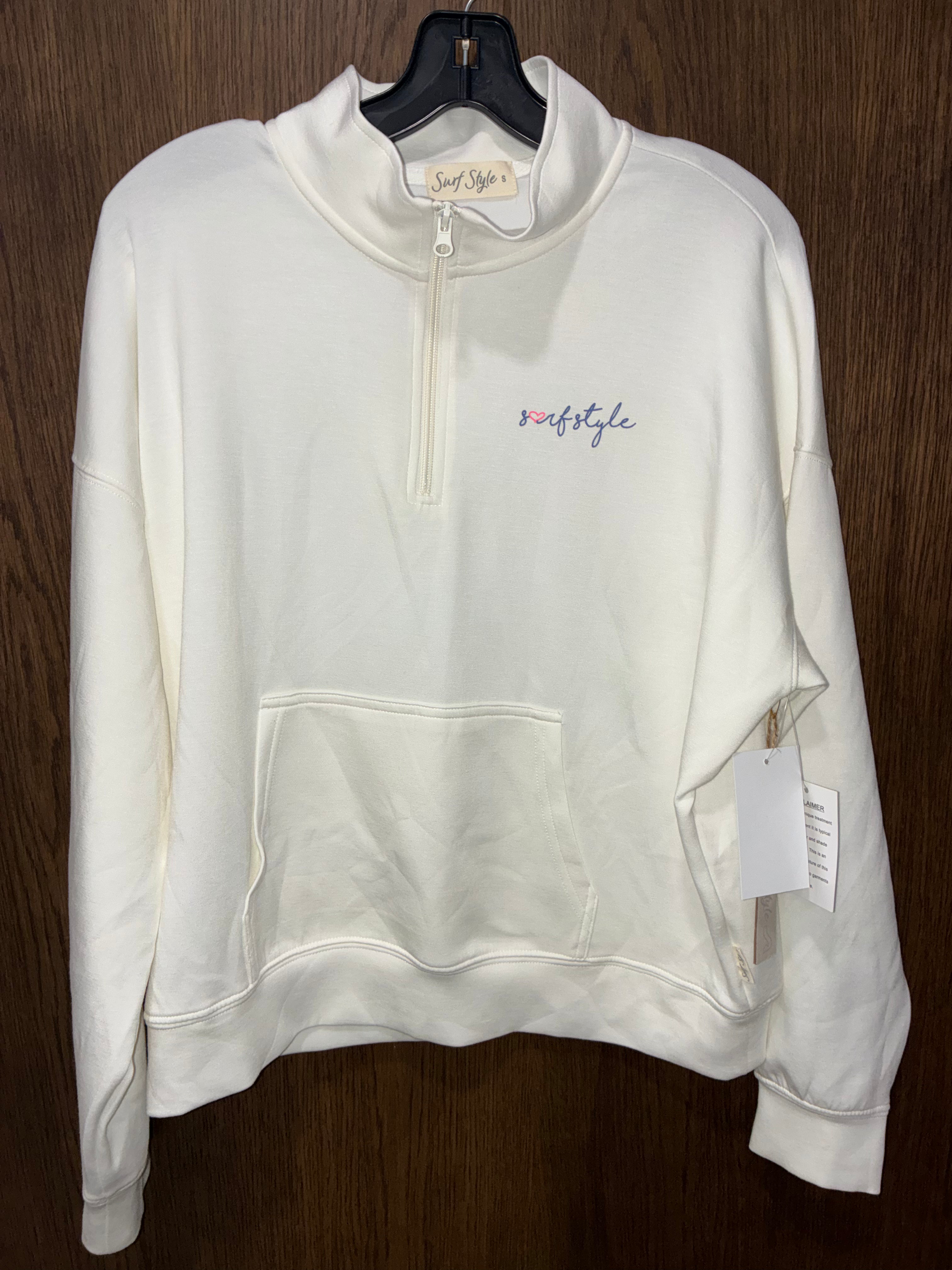 Surf Style Women’s Cloud 1/4 Zip Crew Small Oversized NWOT