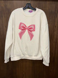 Edikted Bow Brat Printed Sweatshirt Size Large