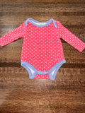 Matilda Jane “Simply Sweet” Pink & White Polka Dots Bodysuit Size 0-3 Months