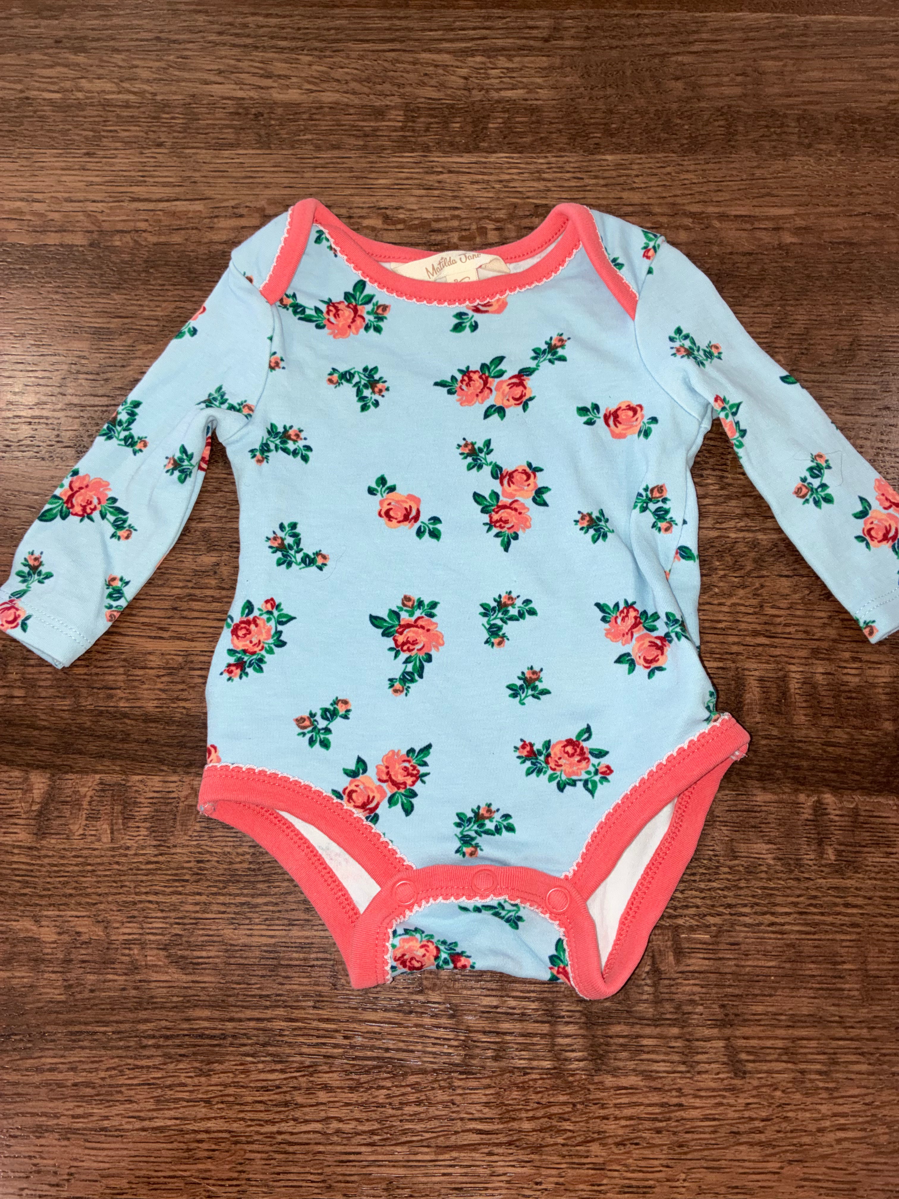 Matilda Jane "Darling Dreamer" Choose Your Own Path Long Sleeve Floral Bodysuit Size 0-3 Months