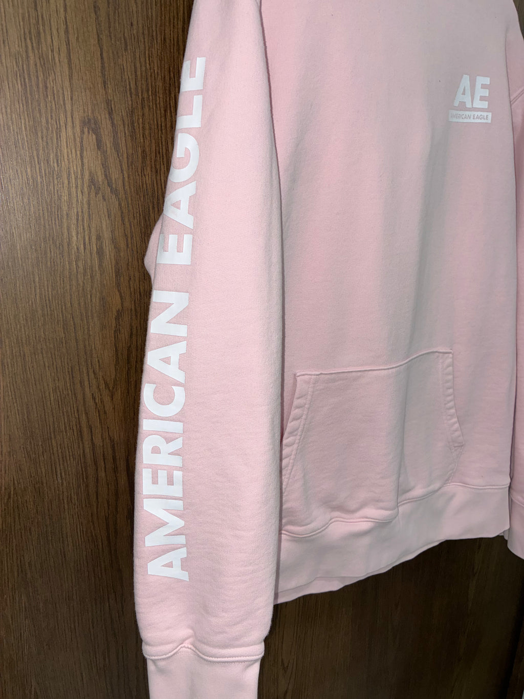 American Eagle Men’s Hoodie Pink Size Large