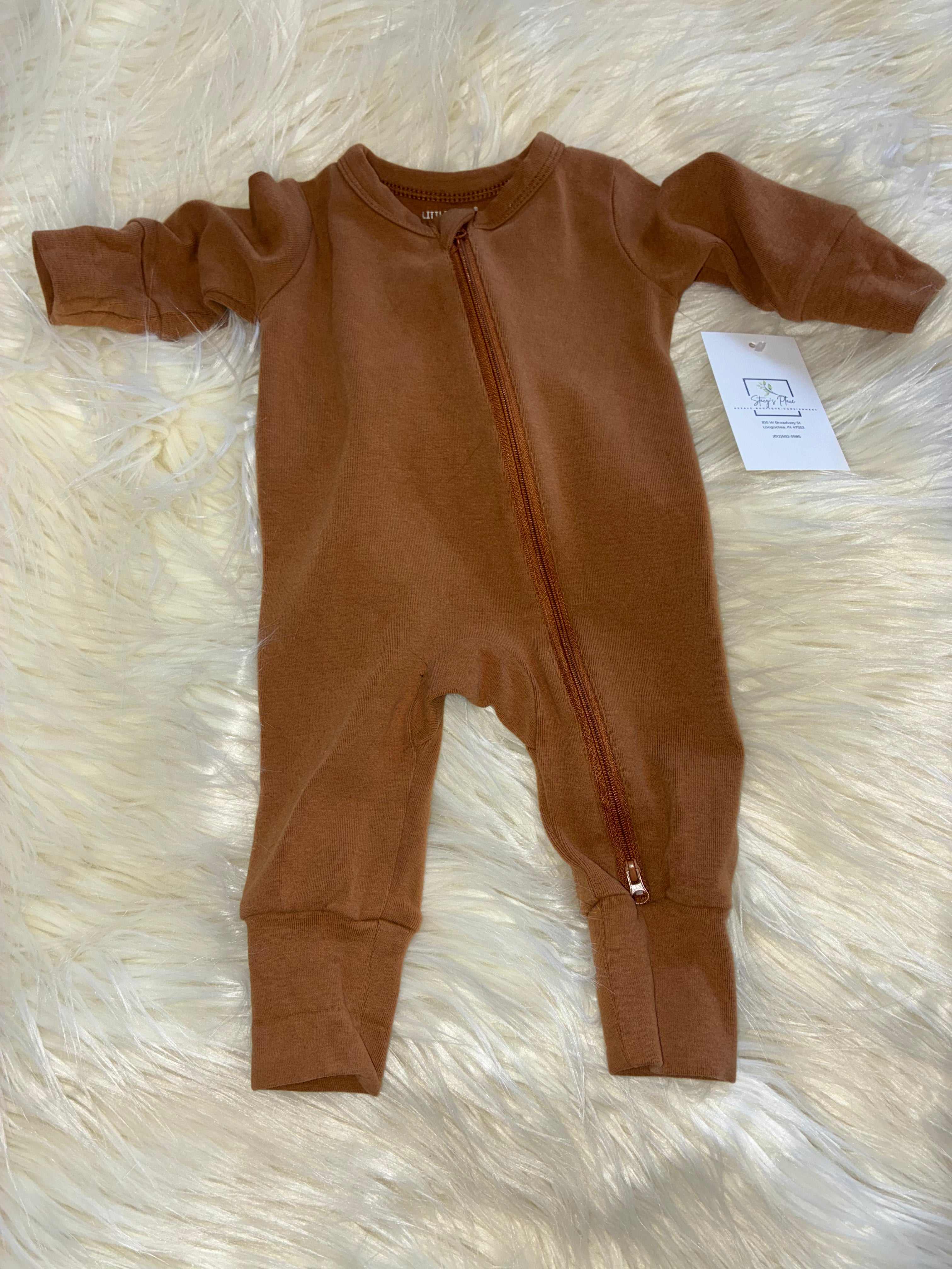 Little Bipsy Boys Caramel Romper 0-3 Months