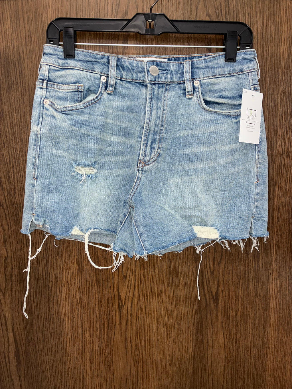 Dear John IVY Mid Rise Frayed Hem Denim Shorts Size 26