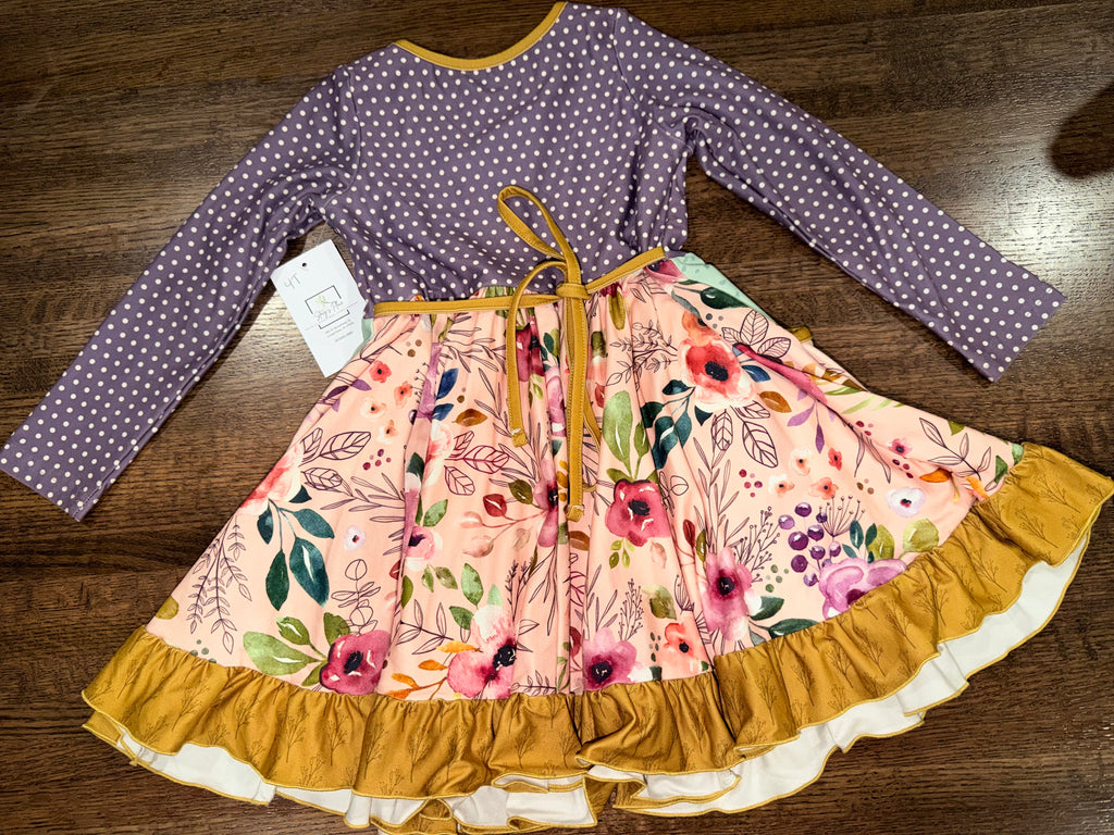 Cheeky Plum Girls Blackberry Jam Elara Knit Dress Size 4T Like New