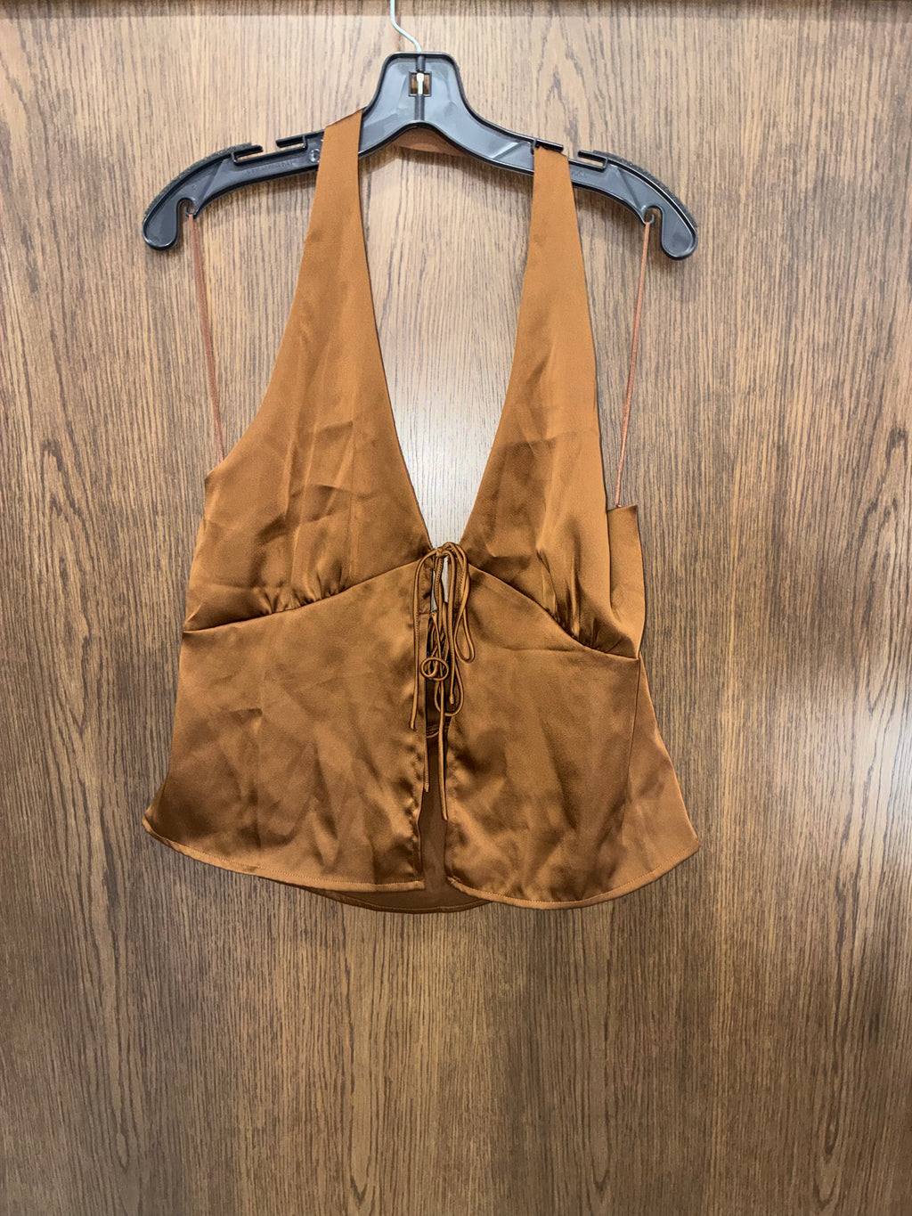 PacSun Beverly and Beck Celine Satin Tie Front Halter Top Size XL NWT